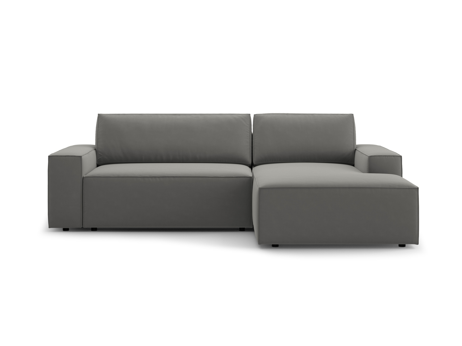 Velvet Right Corner Sofa With Bed Function And Box, "Jodie", 3 Seats, 246x151x86