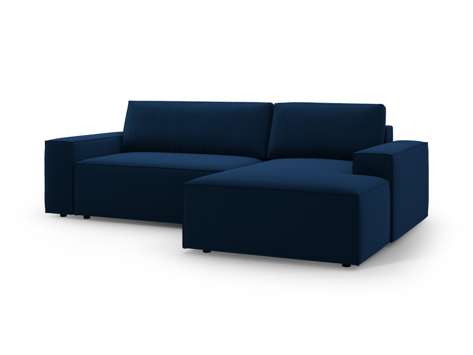 Velvet Right Corner Sofa With Bed Function And Box, "Jodie", 3 Seats, 246x151x86