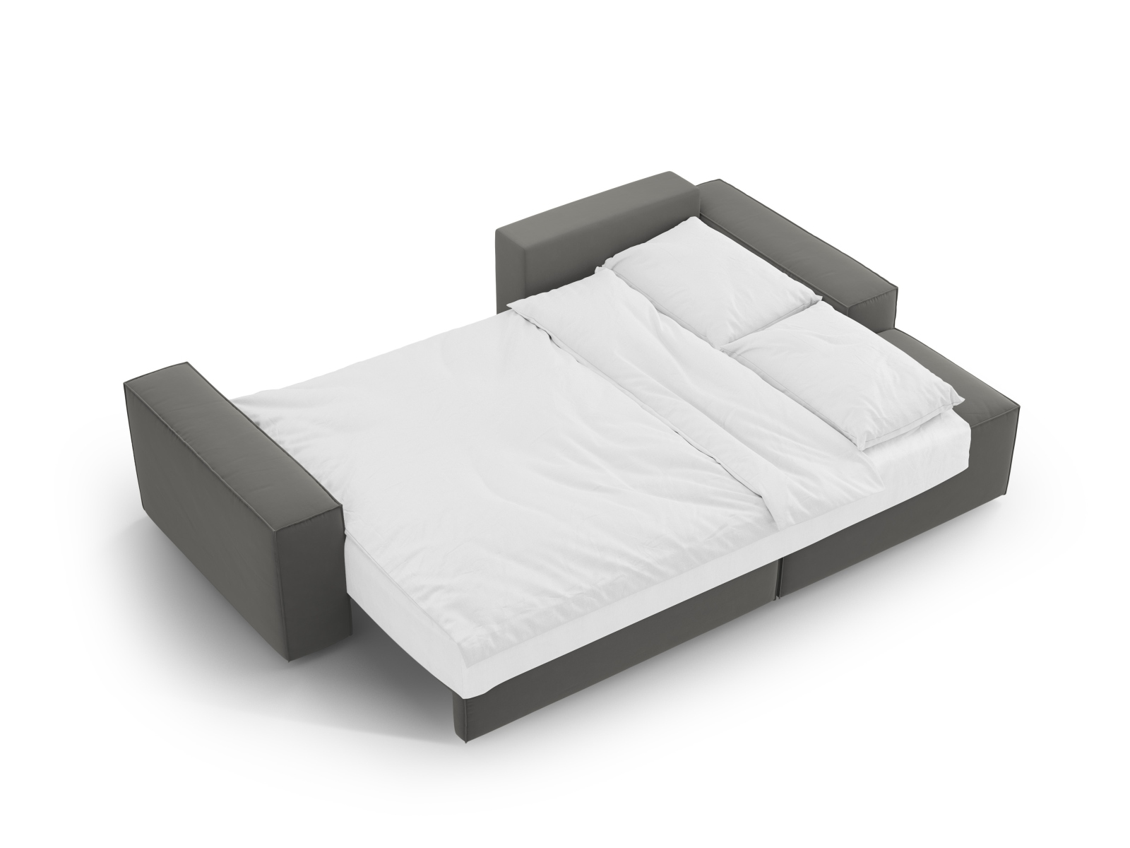 Velvet Right Corner Sofa With Bed Function And Box, "Jodie", 3 Seats, 246x151x86