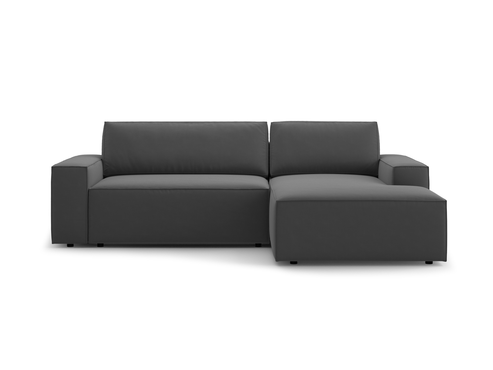 Velvet Right Corner Sofa With Bed Function And Box, "Jodie", 3 Seats, 246x151x86
