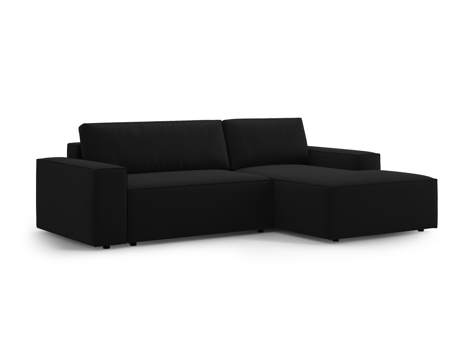 Velvet Right Corner Sofa With Bed Function And Box, "Jodie", 3 Seats, 246x151x86
