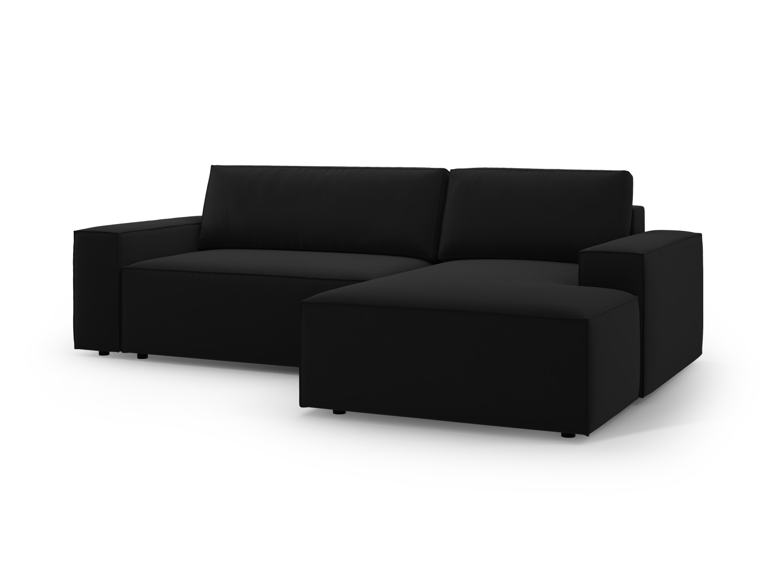 Velvet Right Corner Sofa With Bed Function And Box, "Jodie", 3 Seats, 246x151x86