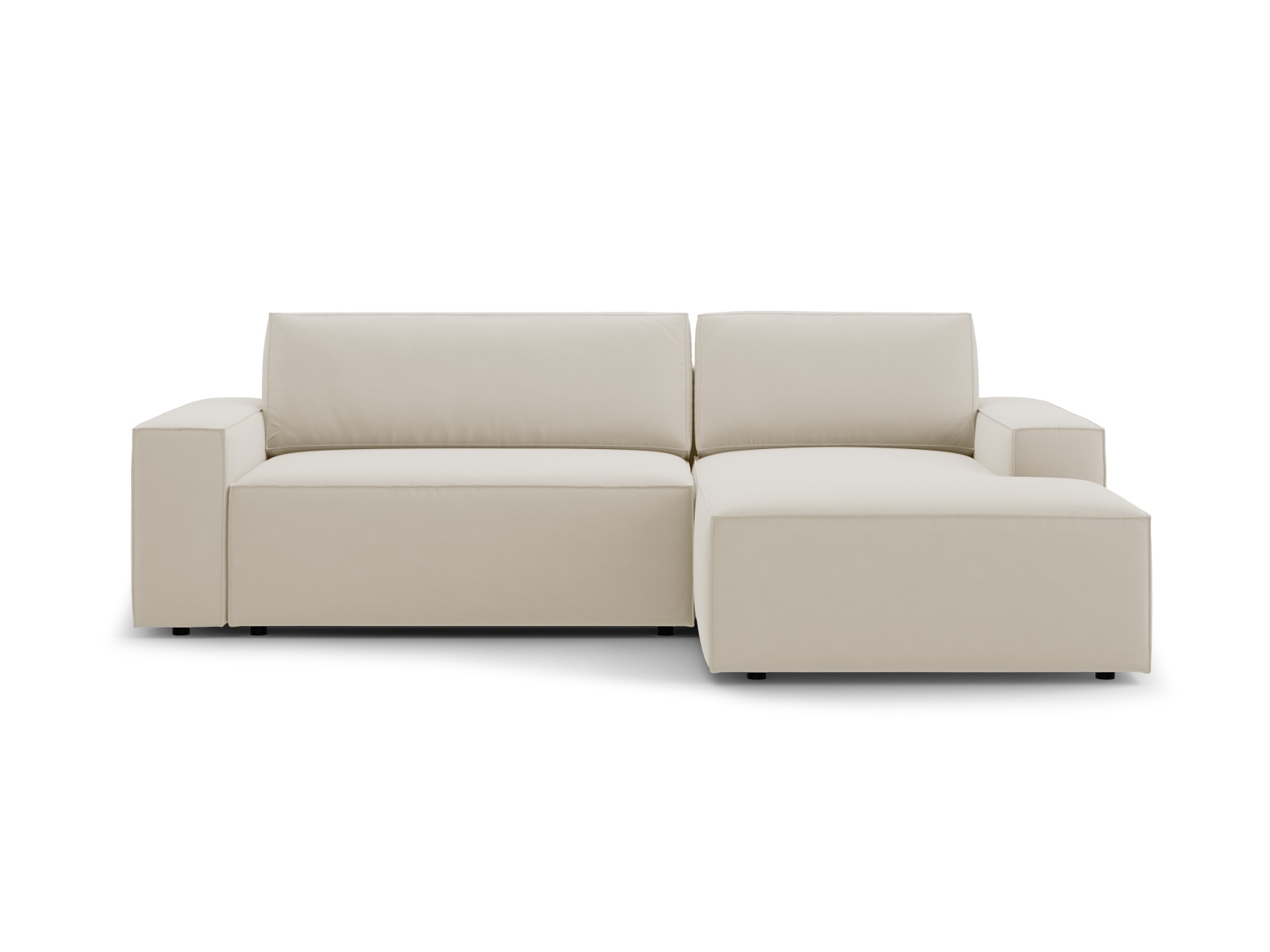 Velvet Right Corner Sofa With Bed Function And Box, "Jodie", 3 Seats, 246x151x86