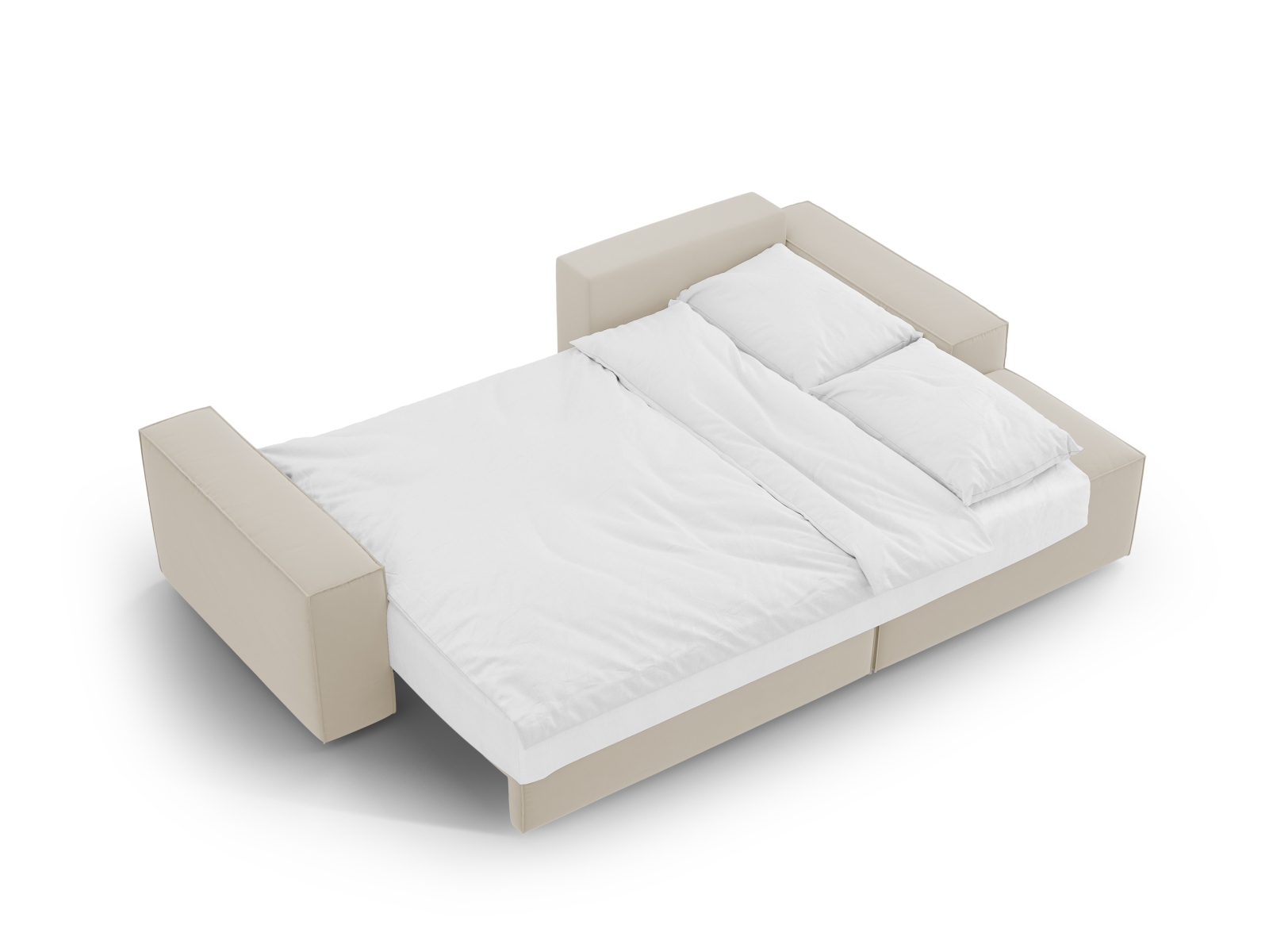 Velvet Right Corner Sofa With Bed Function And Box, "Jodie", 3 Seats, 246x151x86