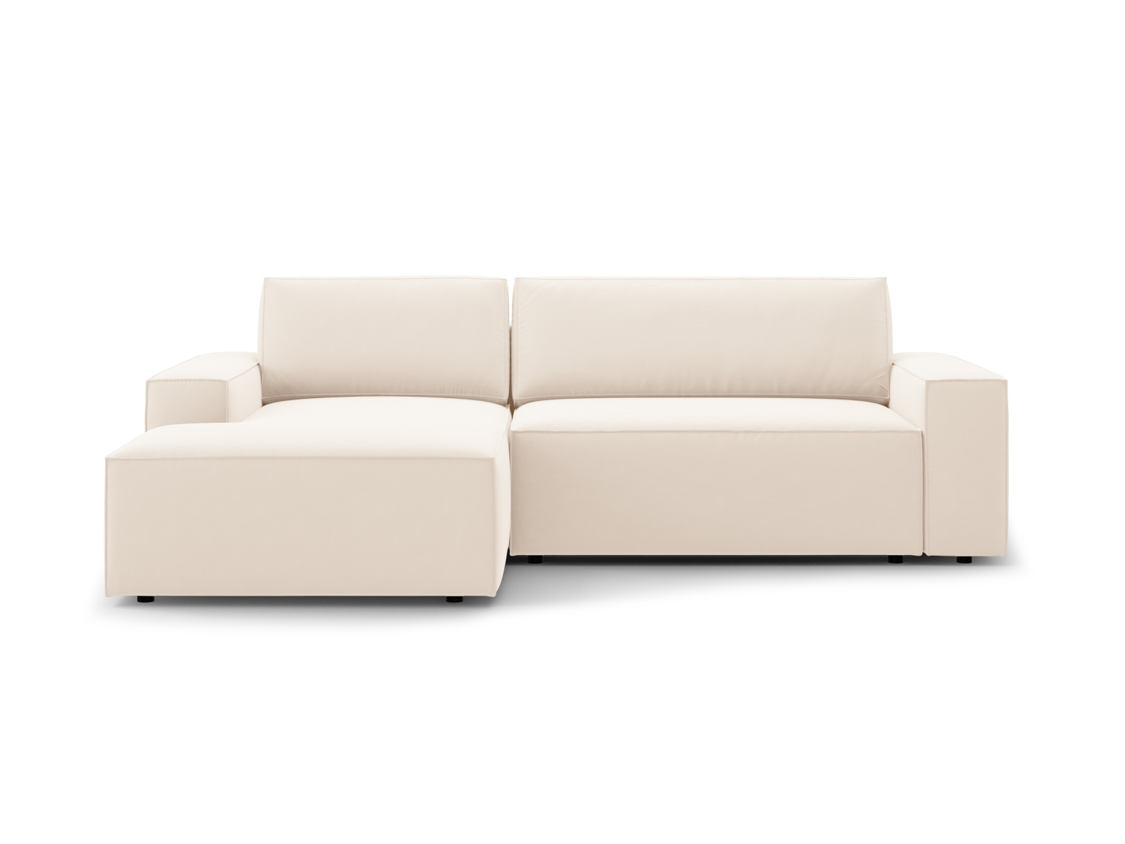 Velvet Left Corner Sofa With Bed Function And Box, "Jodie", 3 Seats, 246x151x86
