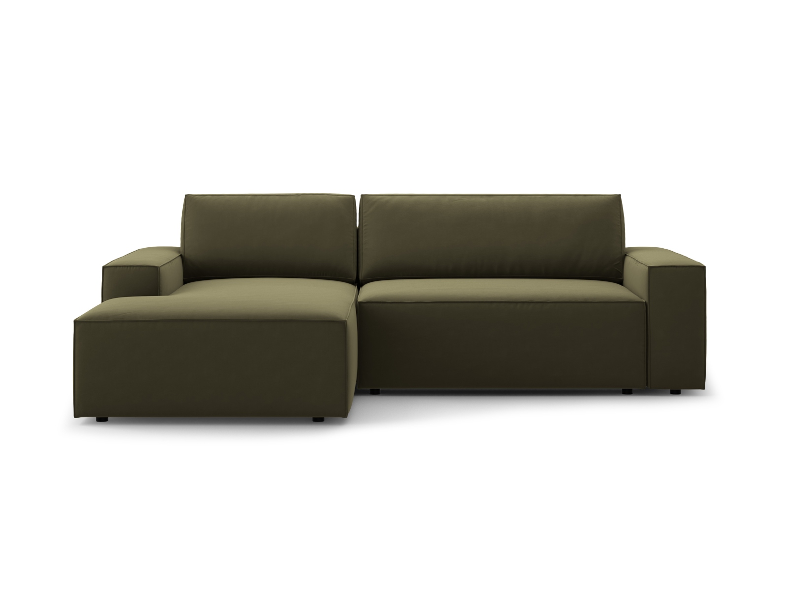 Velvet Left Corner Sofa With Bed Function And Box, "Jodie", 3 Seats, 246x151x86
