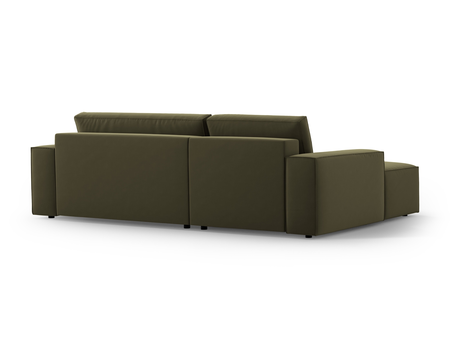 Velvet Left Corner Sofa With Bed Function And Box, "Jodie", 3 Seats, 246x151x86