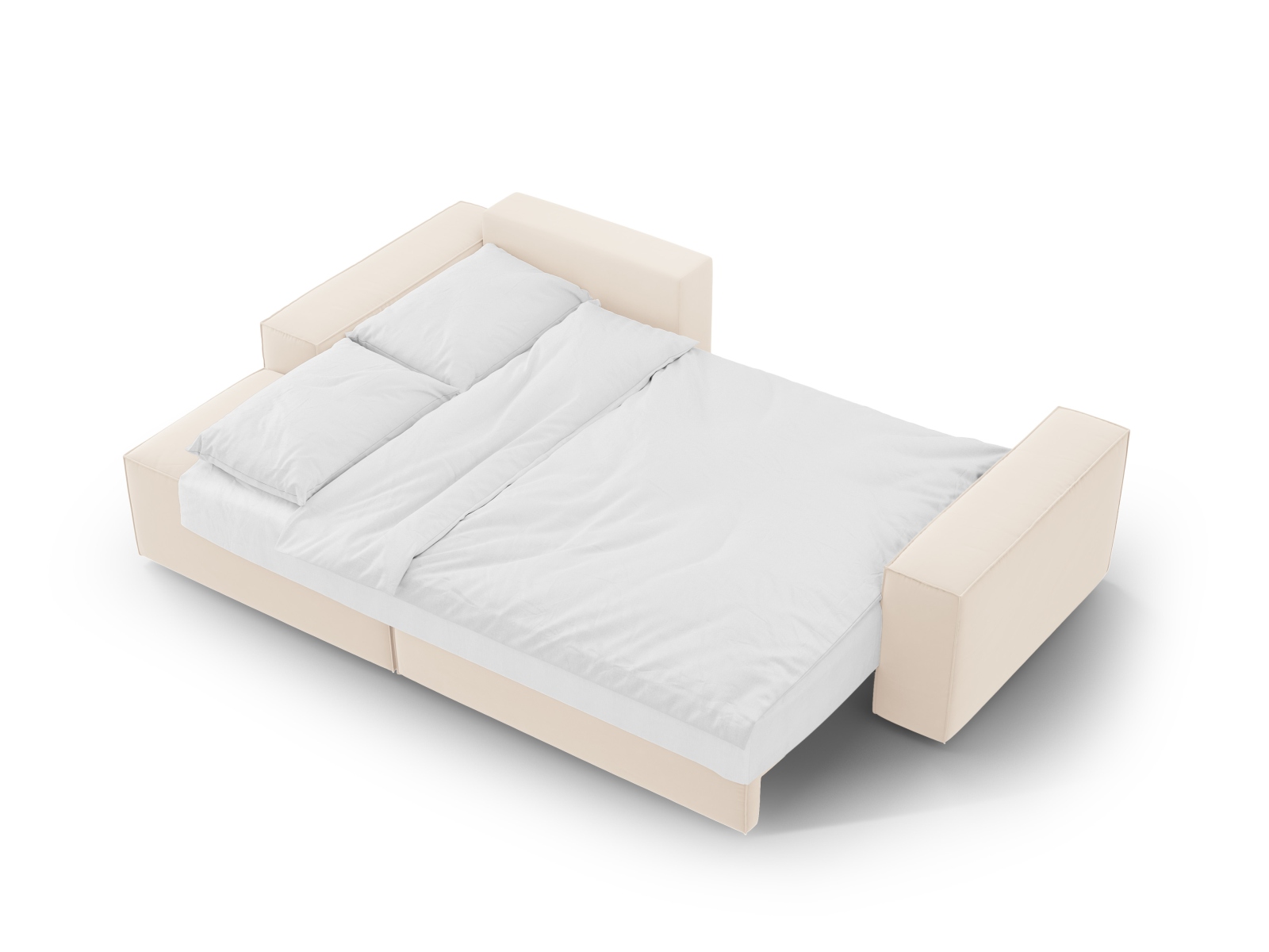 Velvet Left Corner Sofa With Bed Function And Box, "Jodie", 3 Seats, 246x151x86