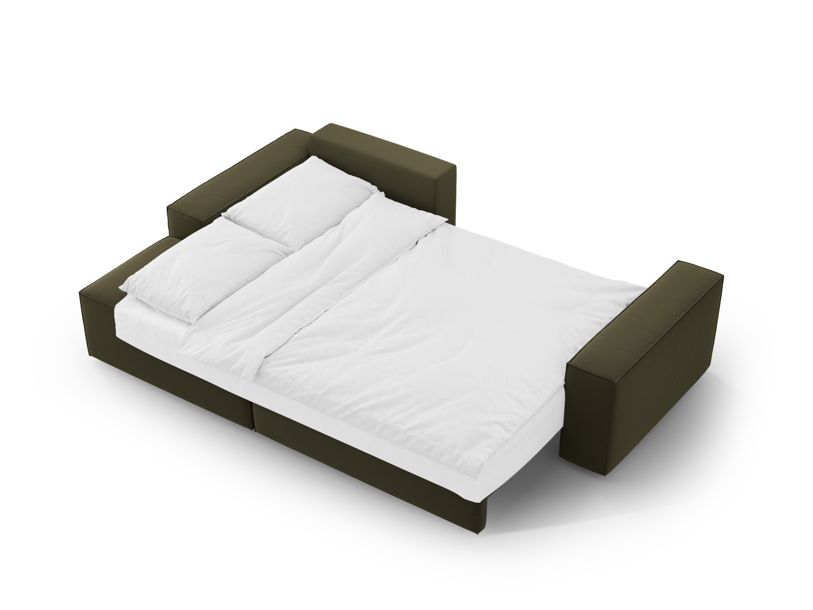 Velvet Left Corner Sofa With Bed Function And Box, "Jodie", 3 Seats, 246x151x86