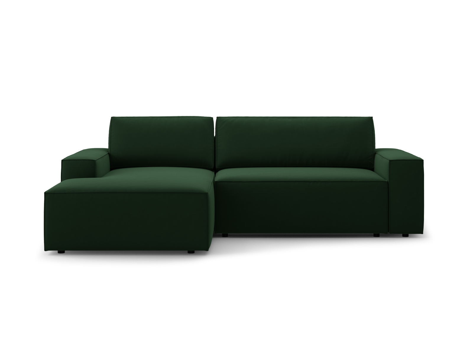 Velvet Left Corner Sofa With Bed Function And Box, "Jodie", 3 Seats, 246x151x86