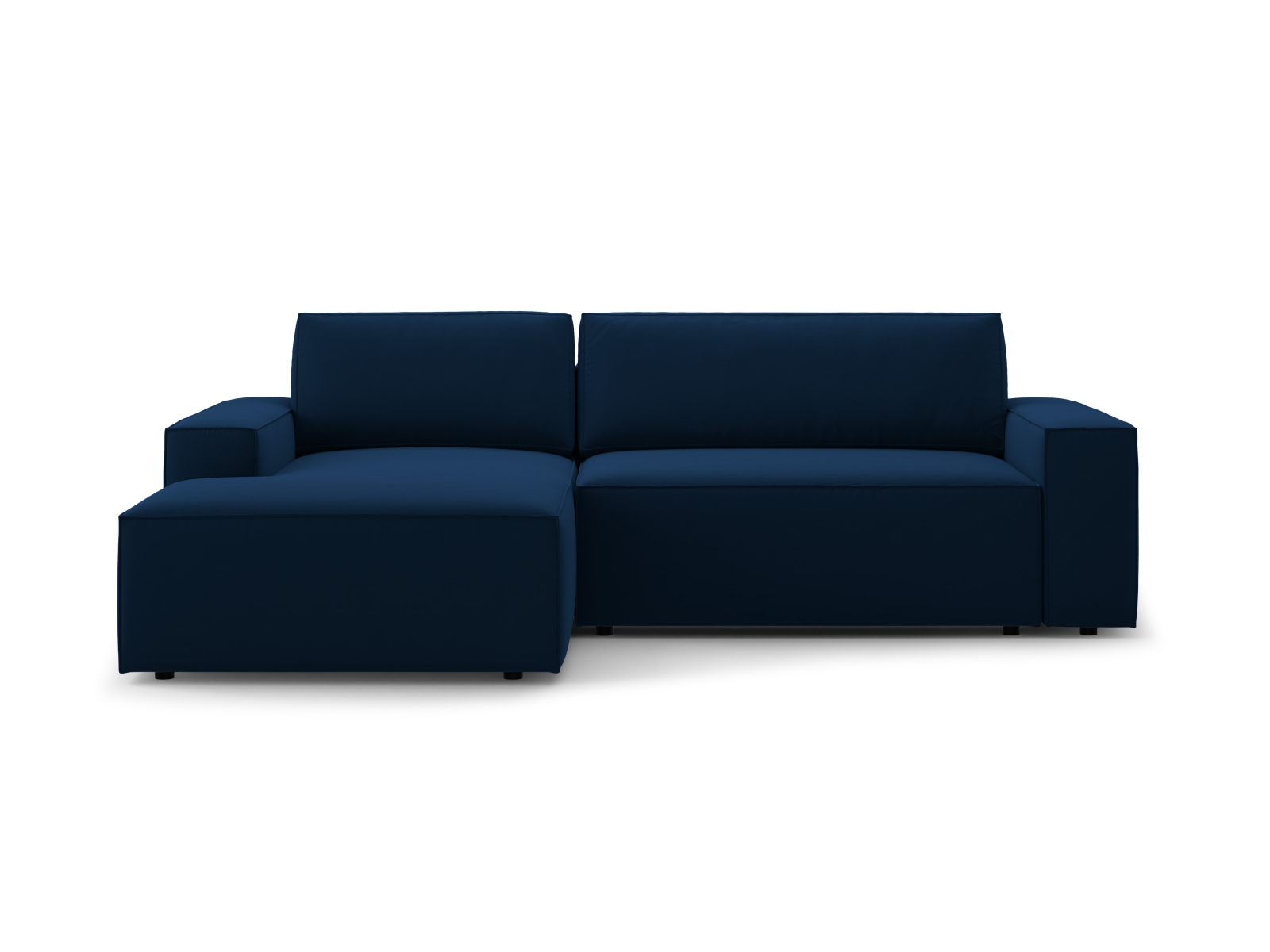 Velvet Left Corner Sofa With Bed Function And Box, "Jodie", 3 Seats, 246x151x86