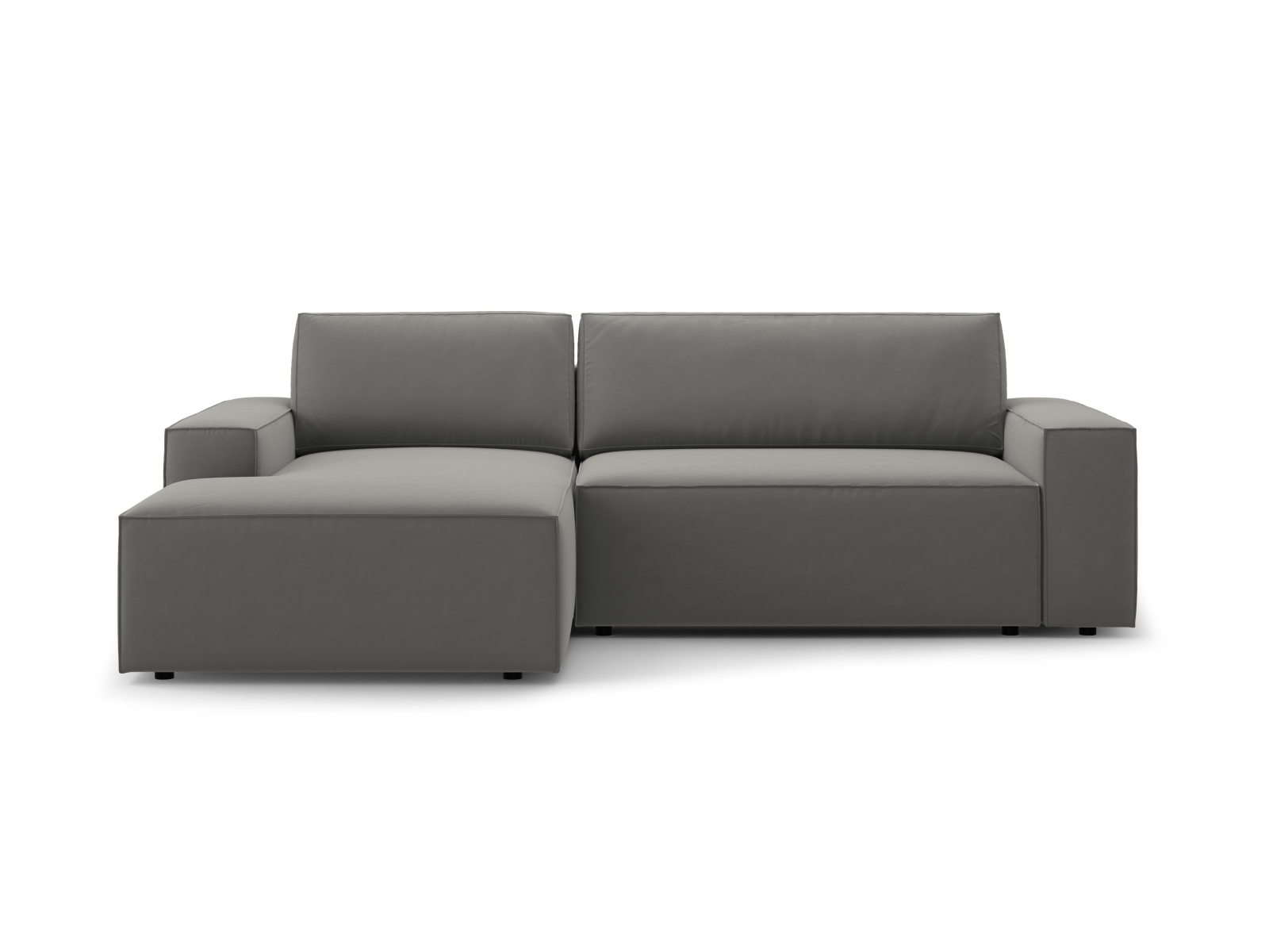 Velvet Left Corner Sofa With Bed Function And Box, "Jodie", 3 Seats, 246x151x86