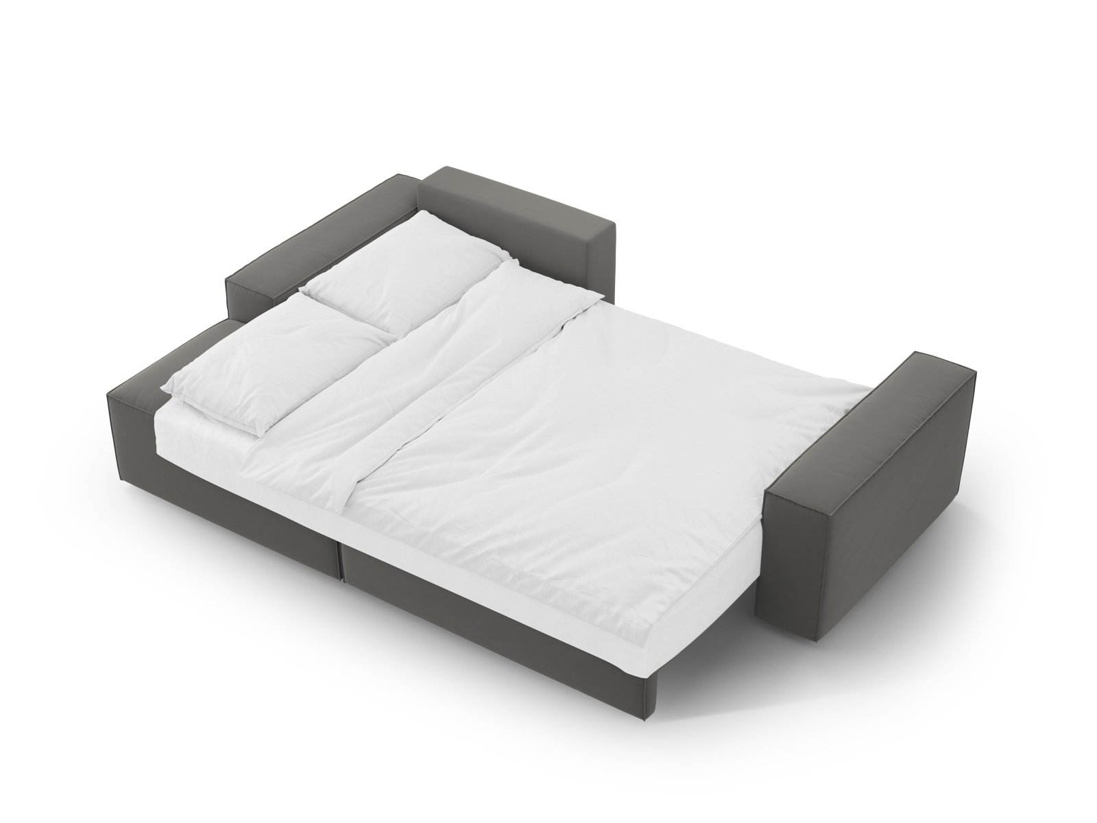 Velvet Left Corner Sofa With Bed Function And Box, "Jodie", 3 Seats, 246x151x86
