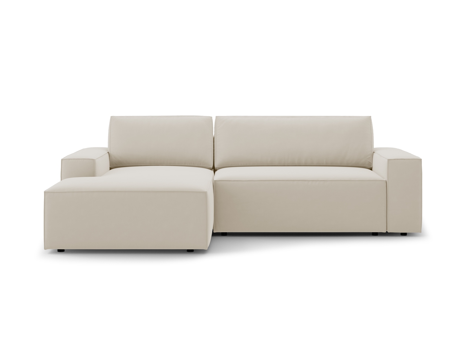 Velvet Left Corner Sofa With Bed Function And Box, "Jodie", 3 Seats, 246x151x86