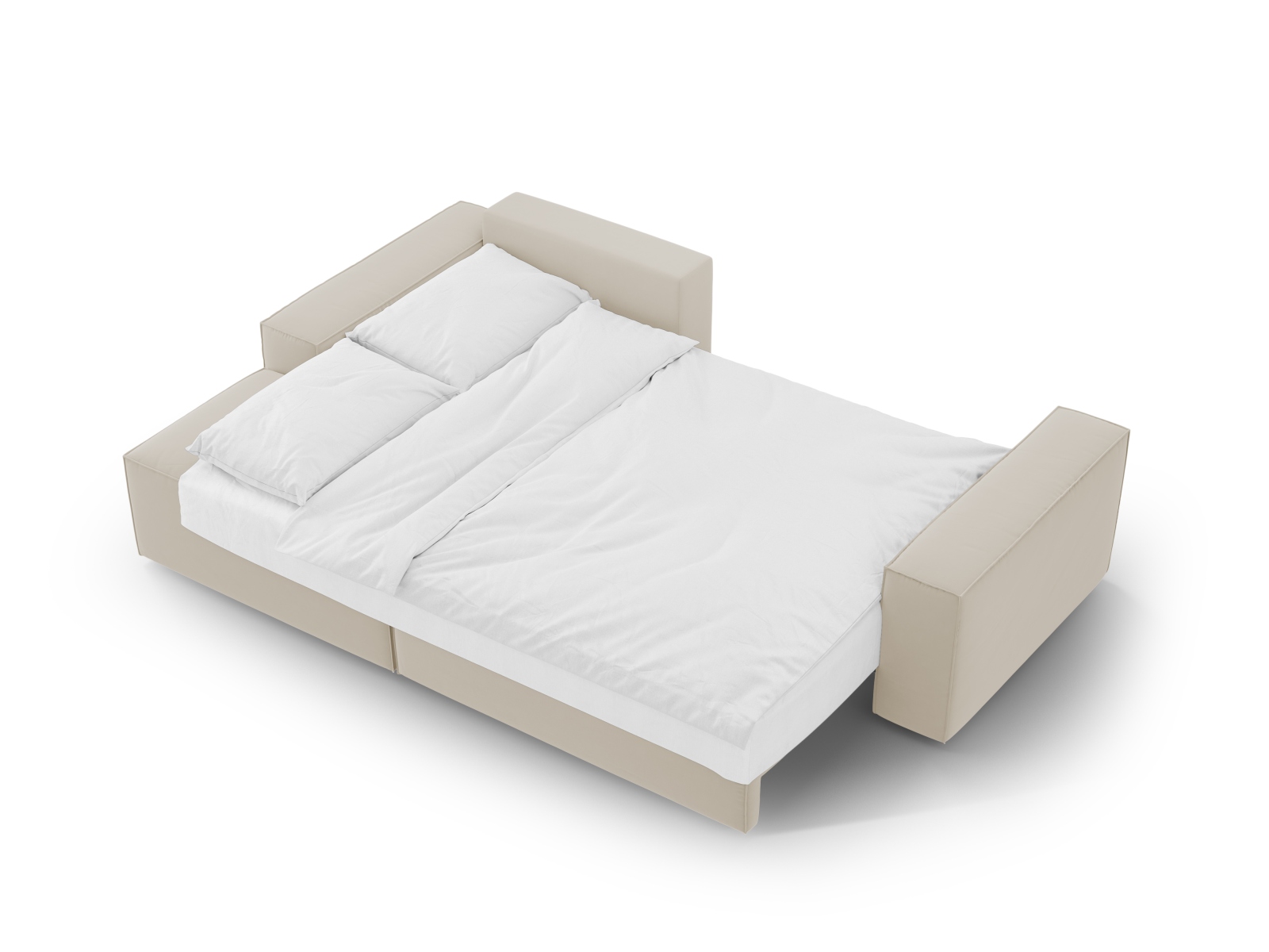 Velvet Left Corner Sofa With Bed Function And Box, "Jodie", 3 Seats, 246x151x86