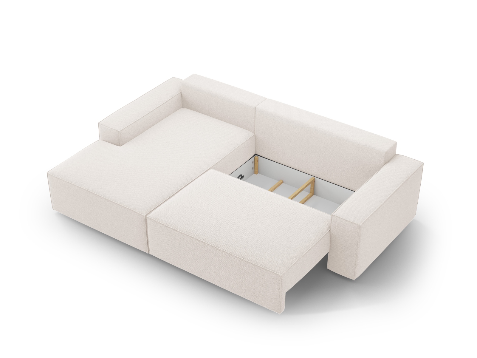 Left Corner Sofa With Bed Function And Box, "Jodie", 3 Seats, 246x151x86