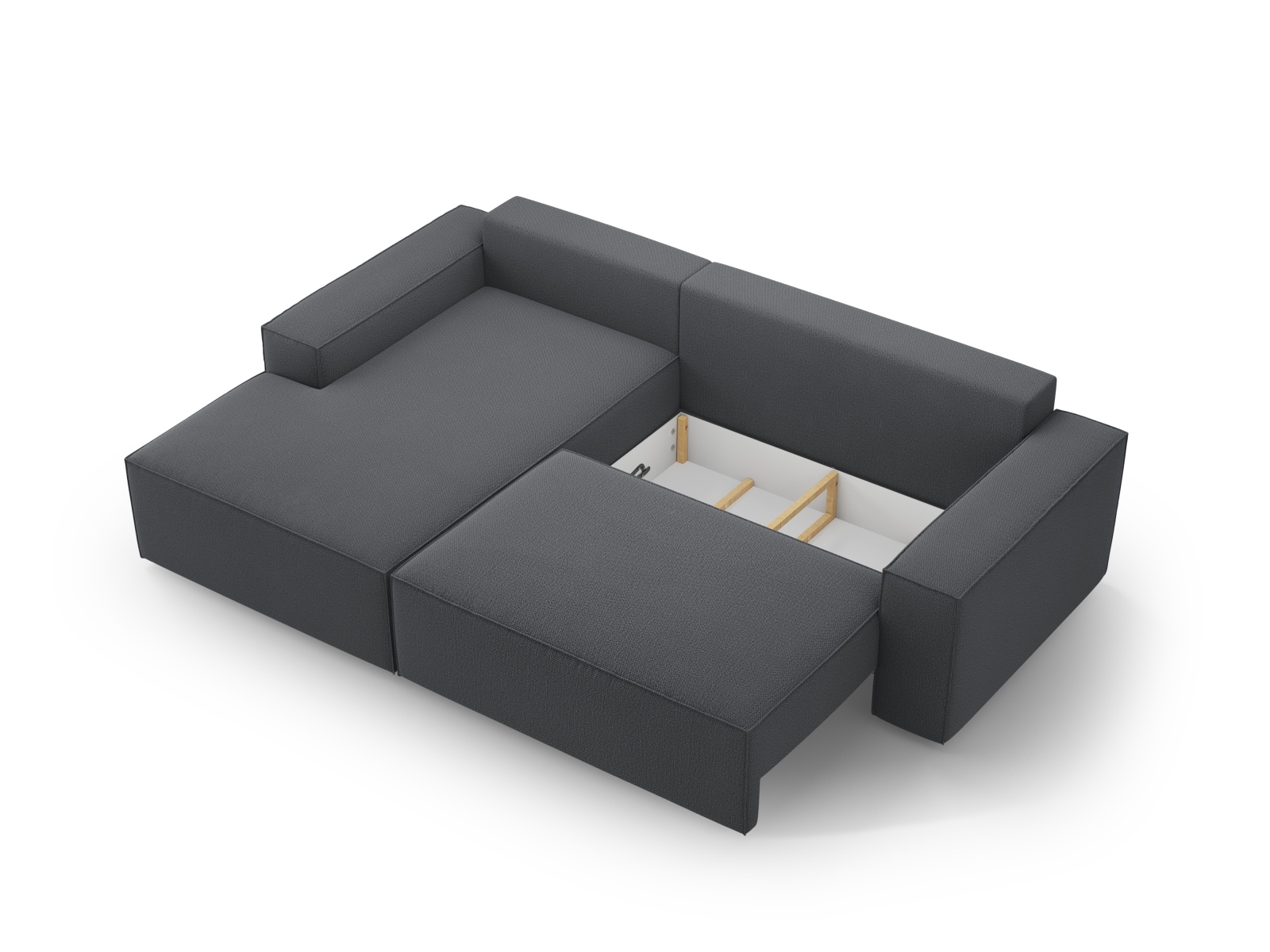 Left Corner Sofa With Bed Function And Box, "Jodie", 3 Seats, 246x151x86