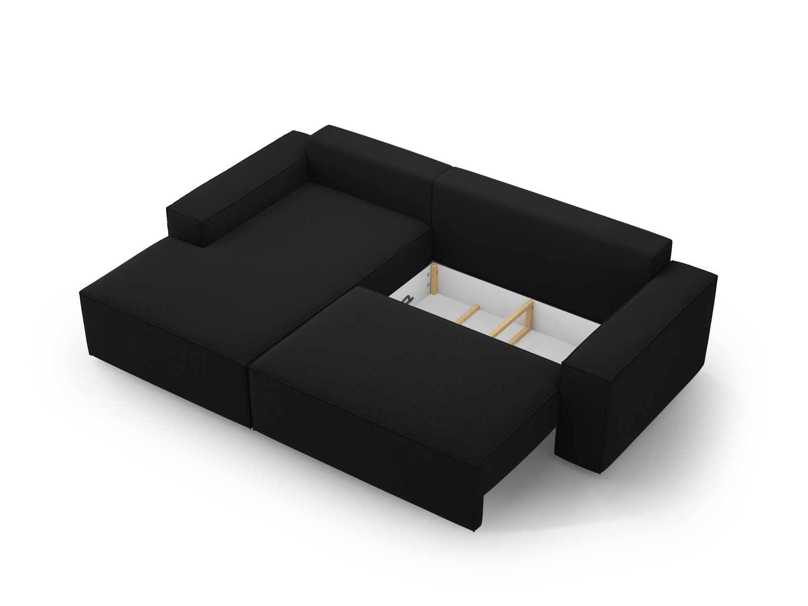 Left Corner Sofa With Bed Function And Box, "Jodie", 3 Seats, 246x151x86