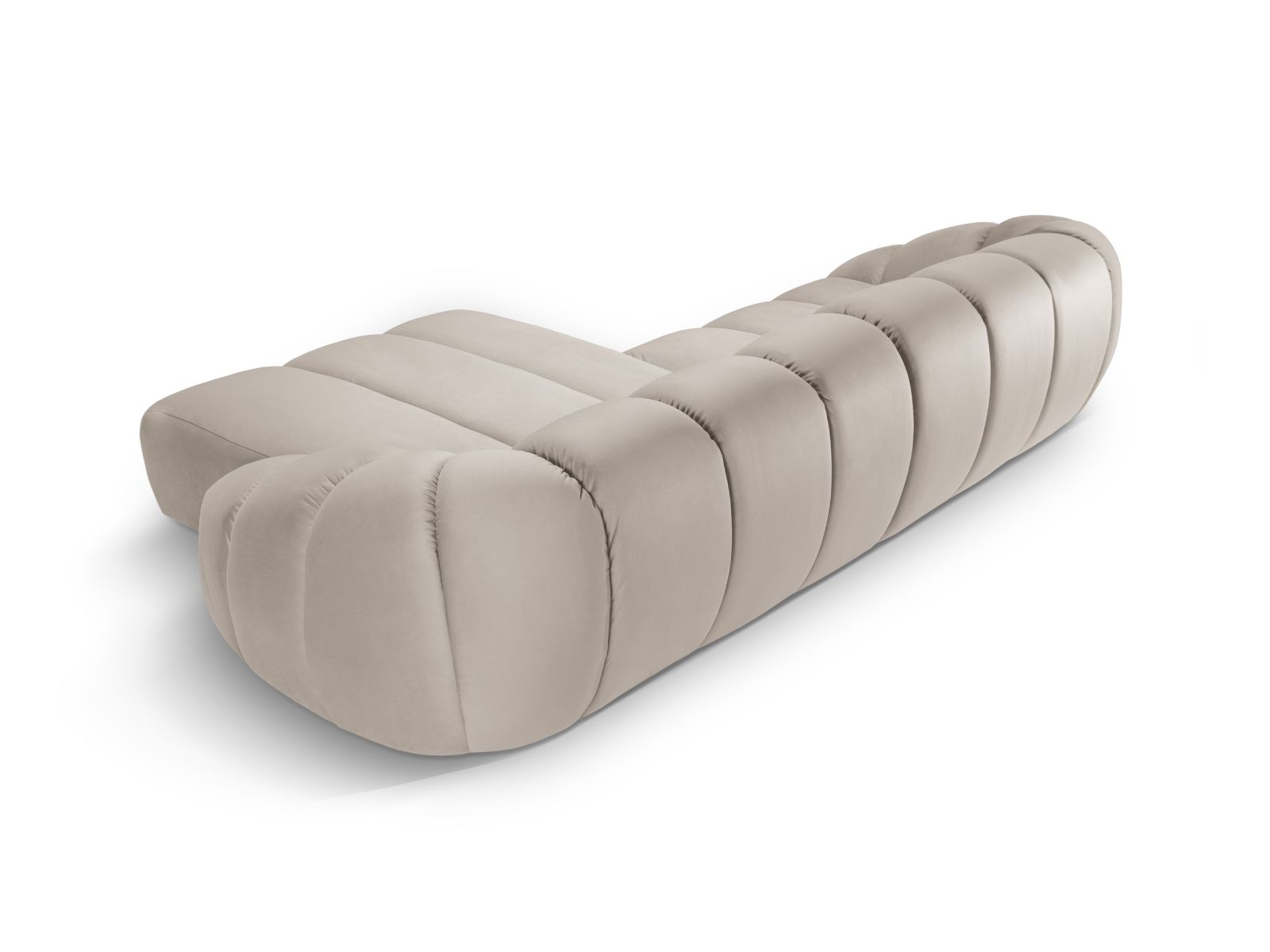 Velvet Right Corner Sofa, "Diana", 4 Seats, 334x182x72