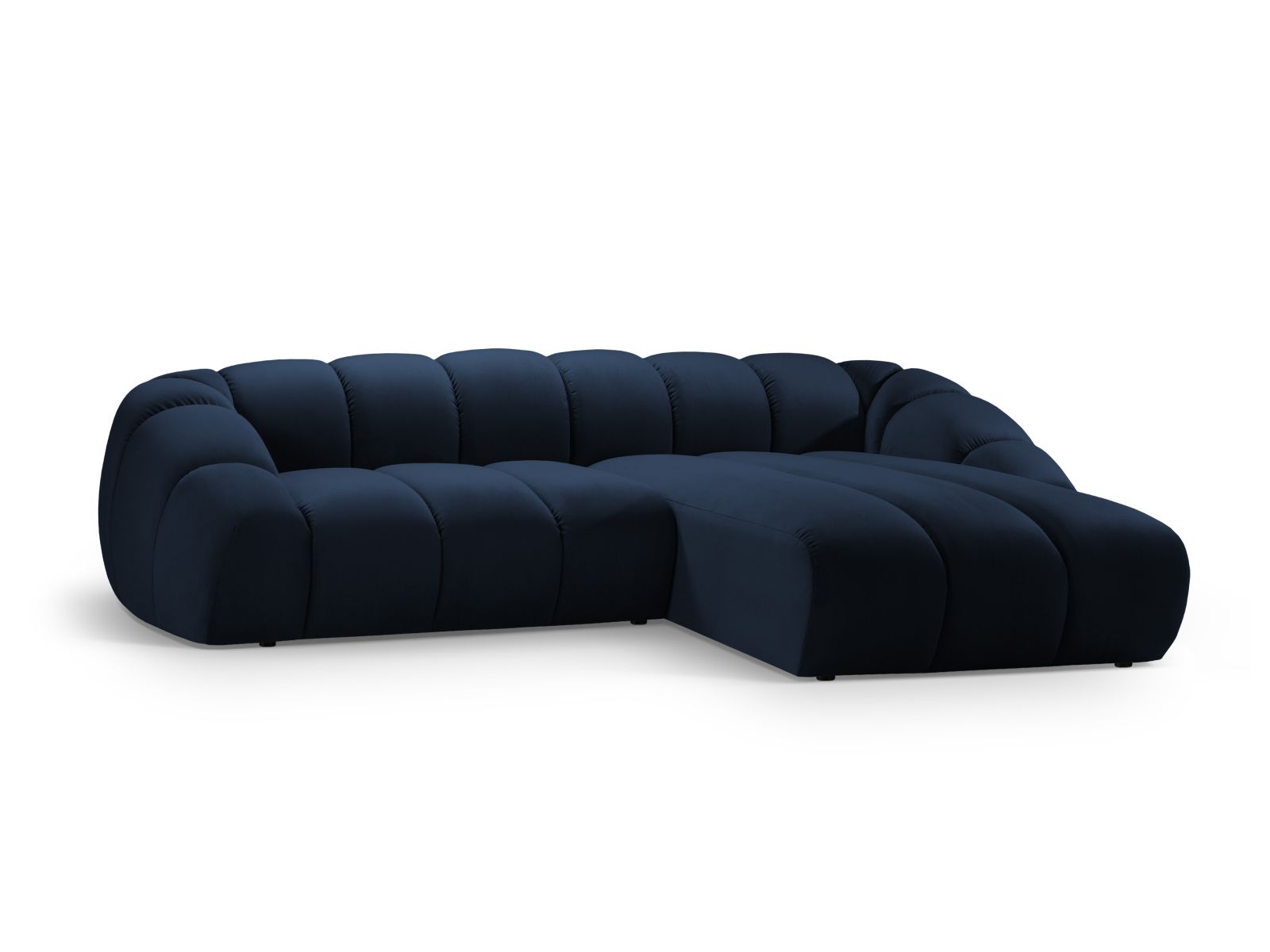 Velvet Right Corner Sofa, "Diana", 4 Seats, 334x182x72