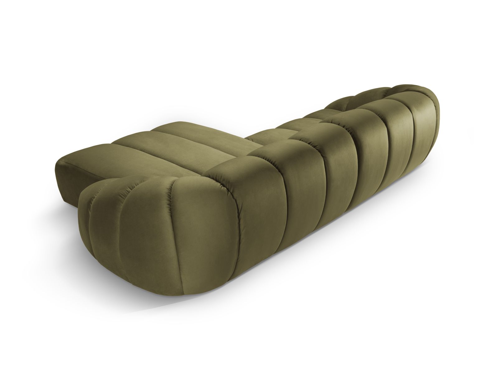 Velvet Right Corner Sofa, "Diana", 4 Seats, 334x182x72