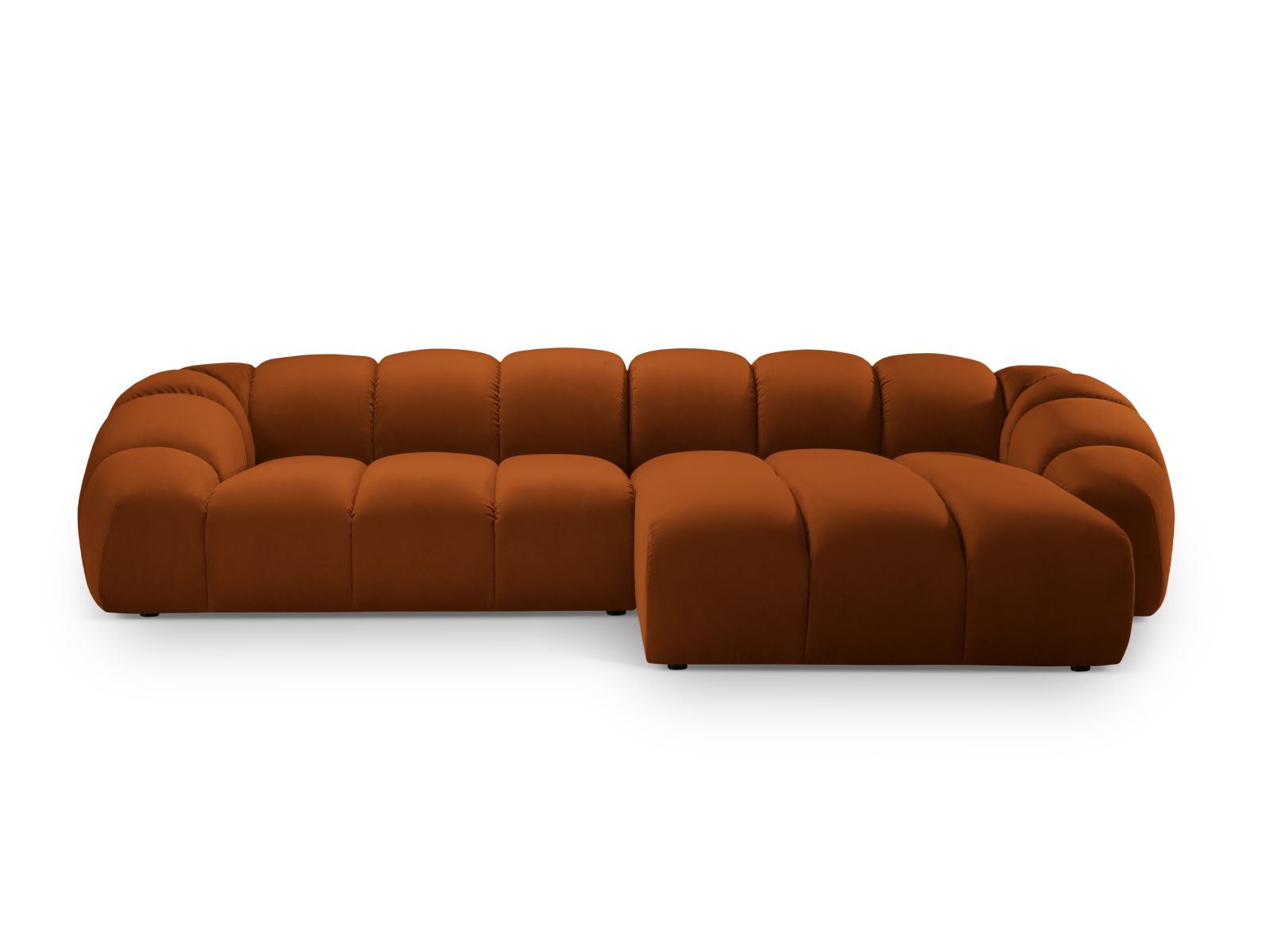 Velvet Right Corner Sofa, "Diana", 4 Seats, 334x182x72