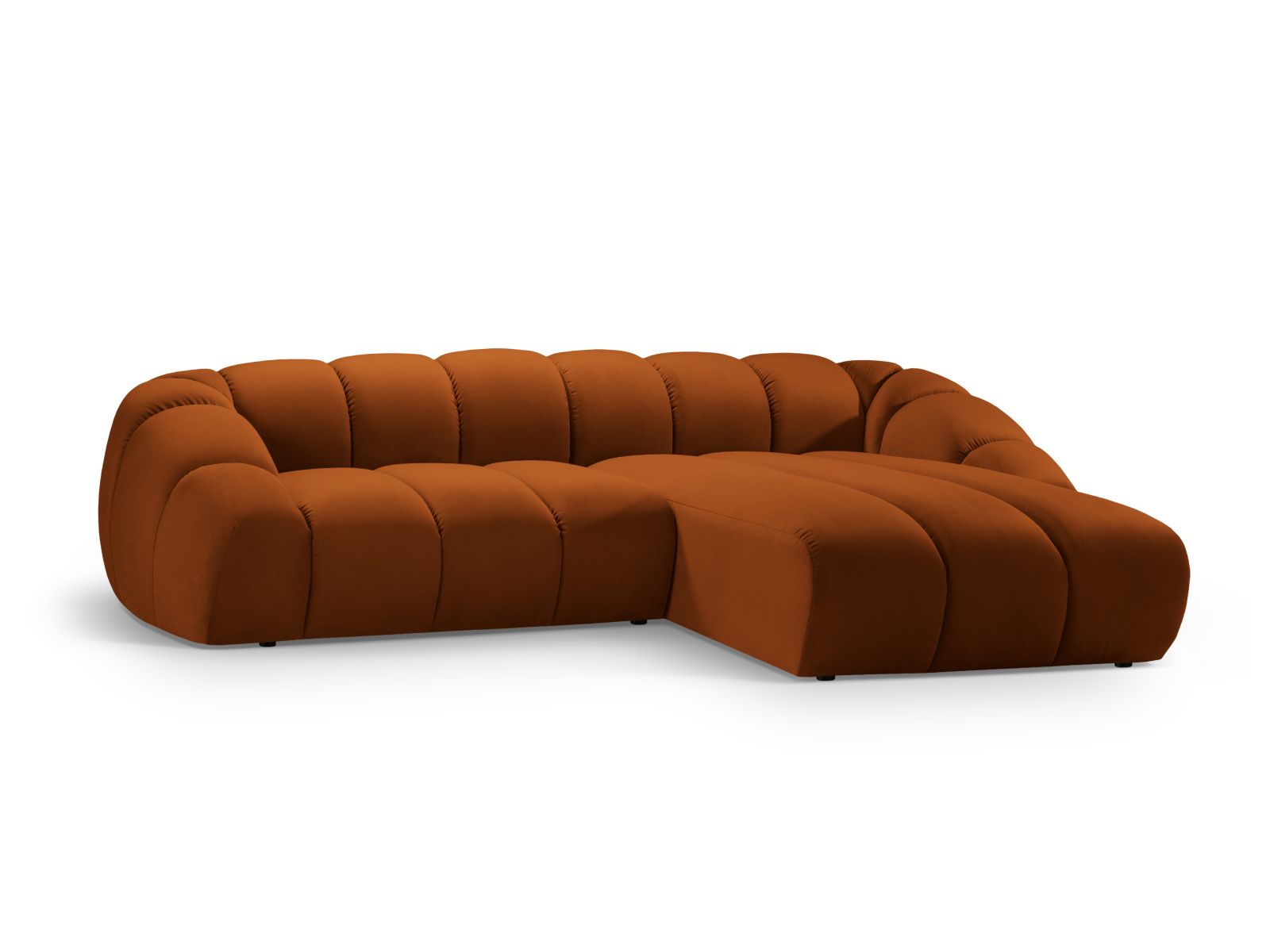 Velvet Right Corner Sofa, "Diana", 4 Seats, 334x182x72