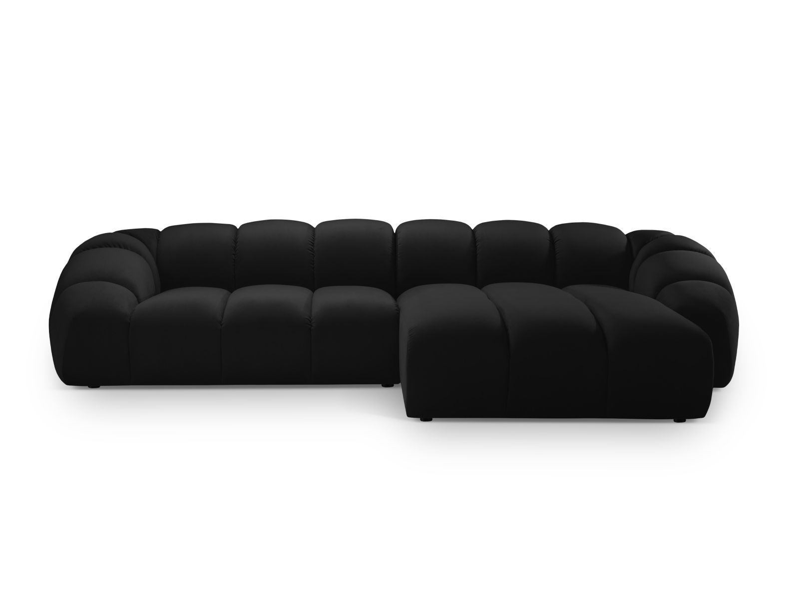 Velvet Right Corner Sofa, "Diana", 4 Seats, 334x182x72