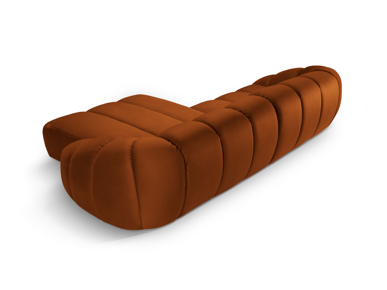 Velvet Right Corner Sofa, "Diana", 4 Seats, 334x182x72