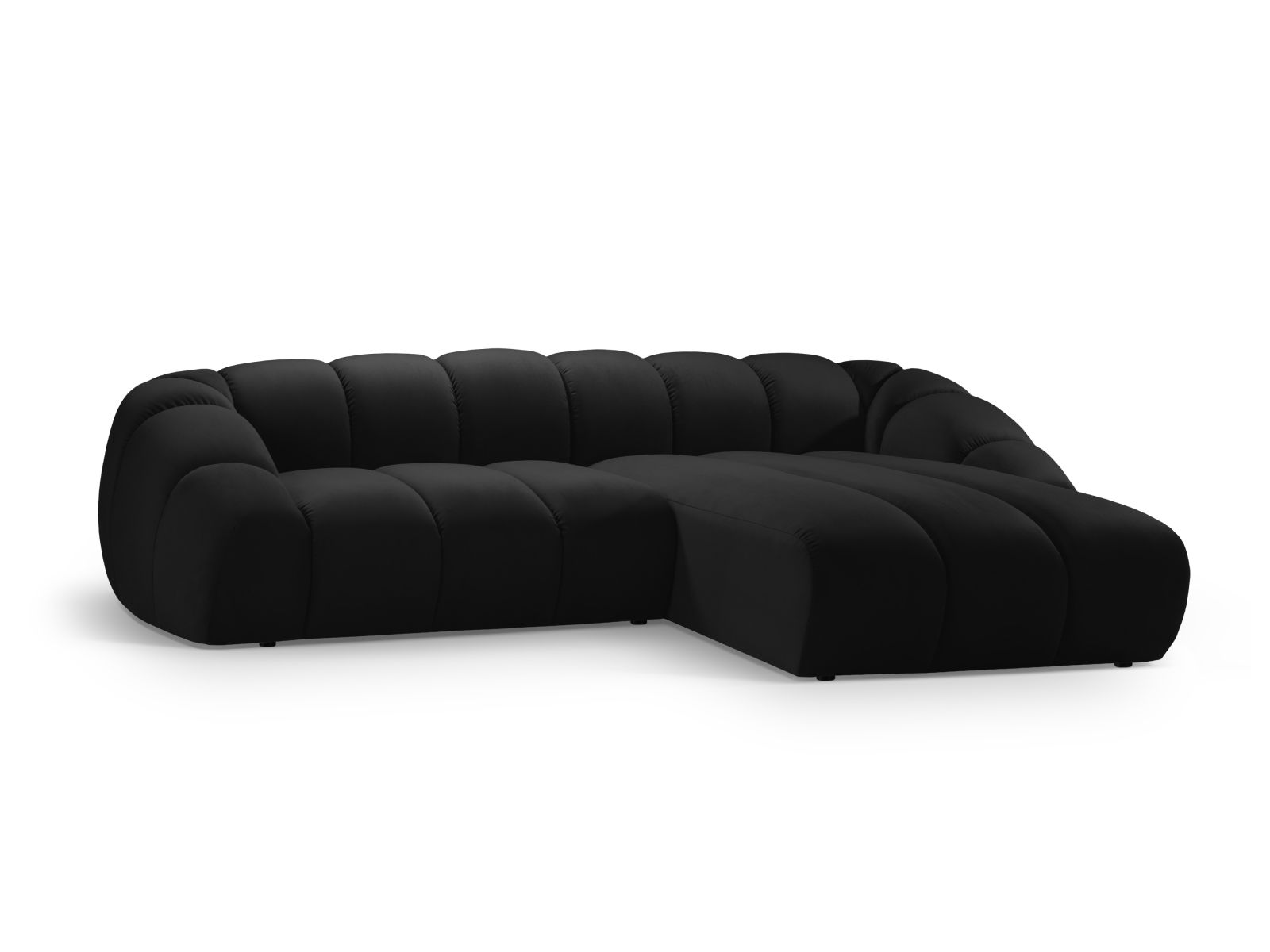 Velvet Right Corner Sofa, "Diana", 4 Seats, 334x182x72