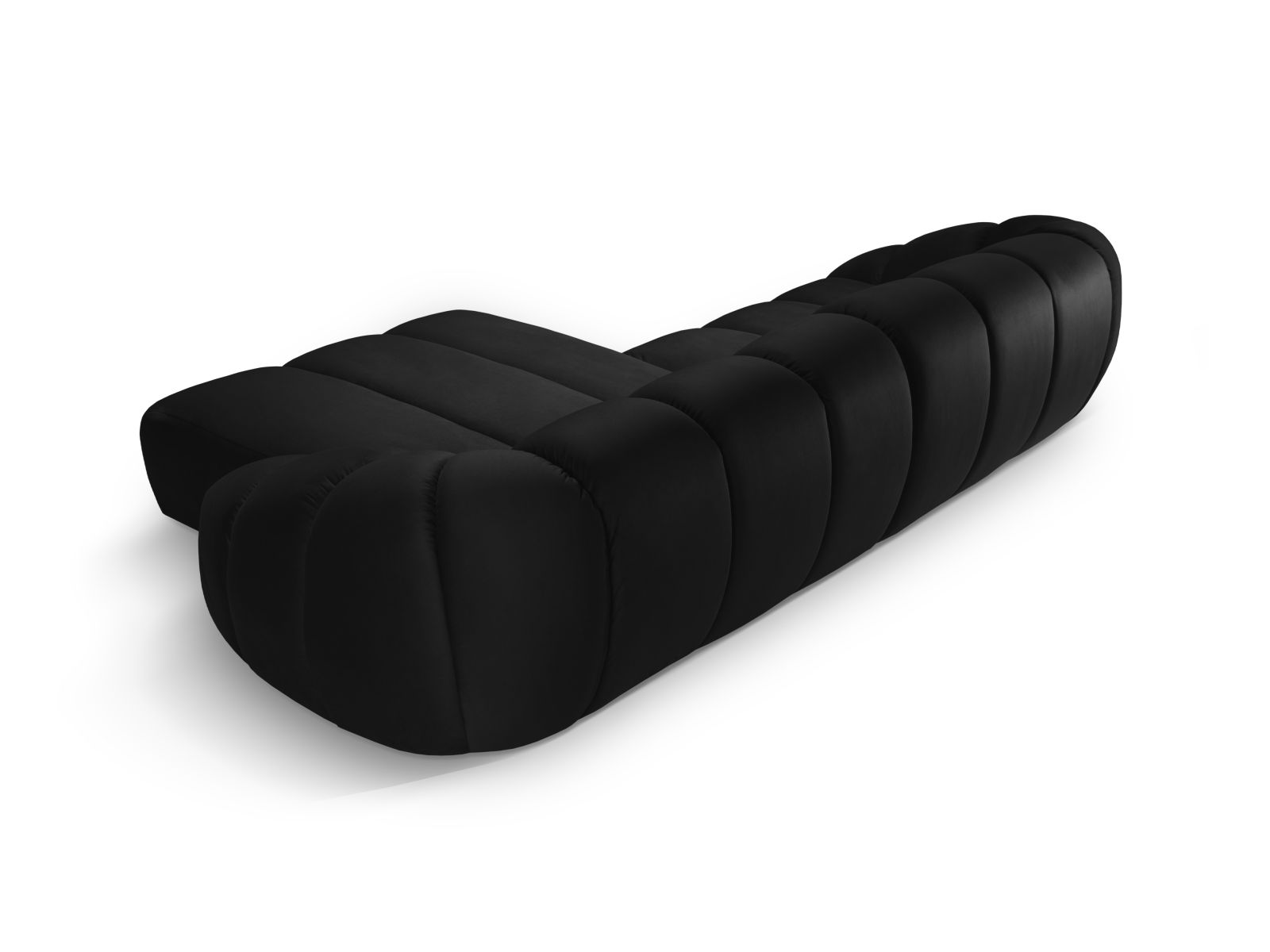 Velvet Right Corner Sofa, "Diana", 4 Seats, 334x182x72