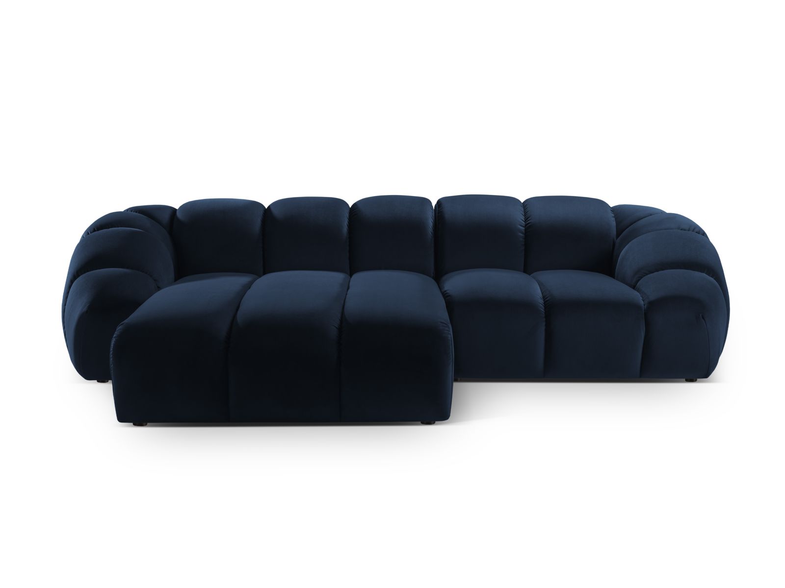 Velvet Left Corner Sofa, "Diana", 3 Seats, 294x182x72