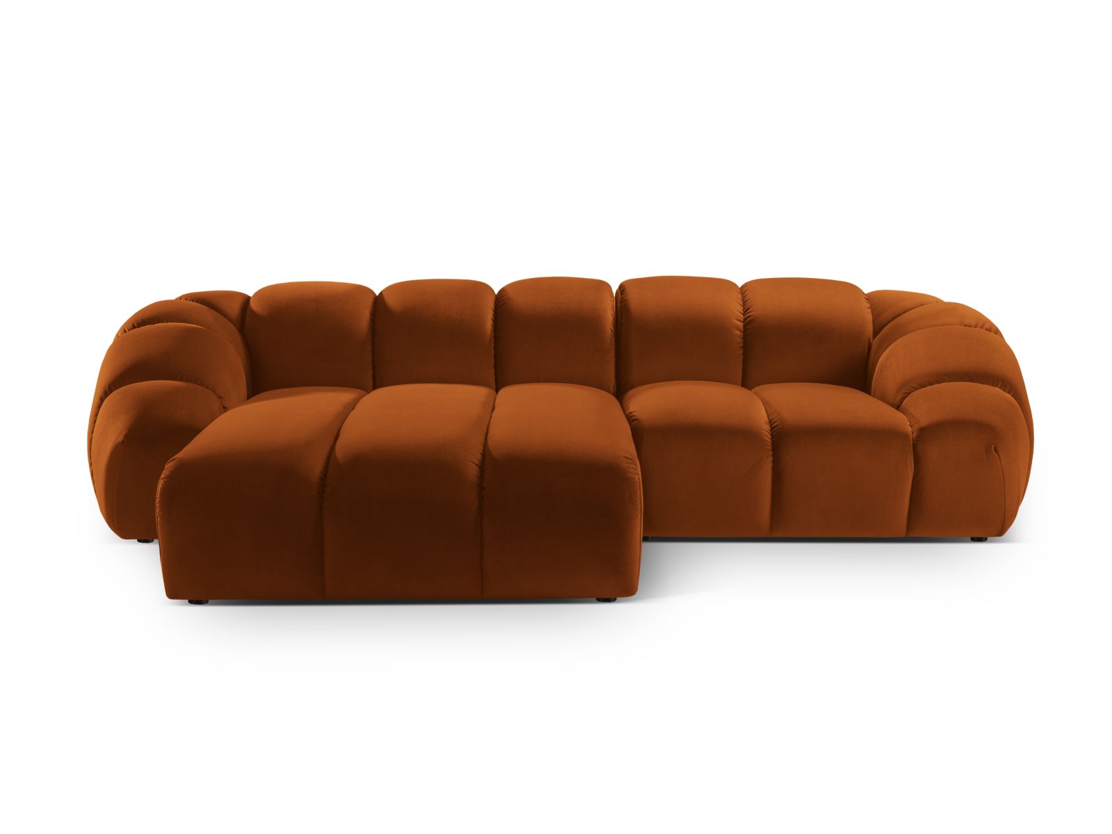 Velvet Left Corner Sofa, "Diana", 3 Seats, 294x182x72