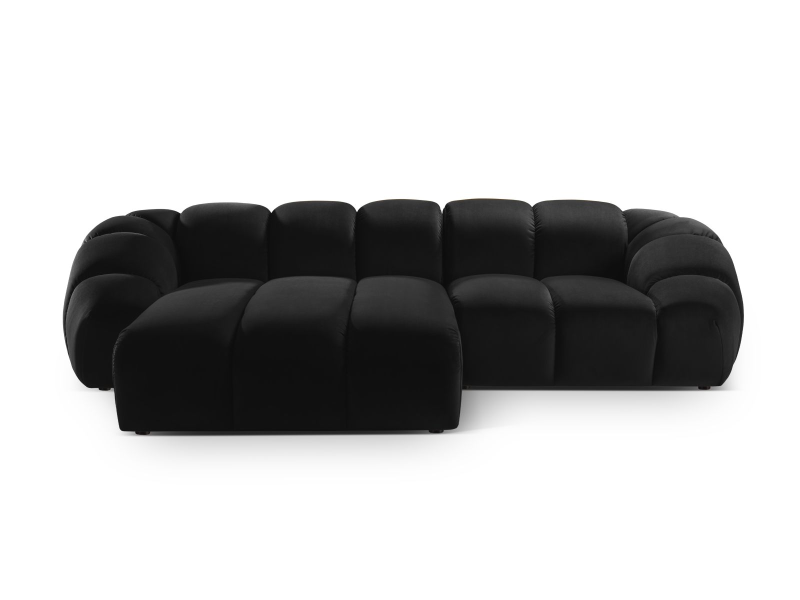 Velvet Left Corner Sofa, "Diana", 3 Seats, 294x182x72