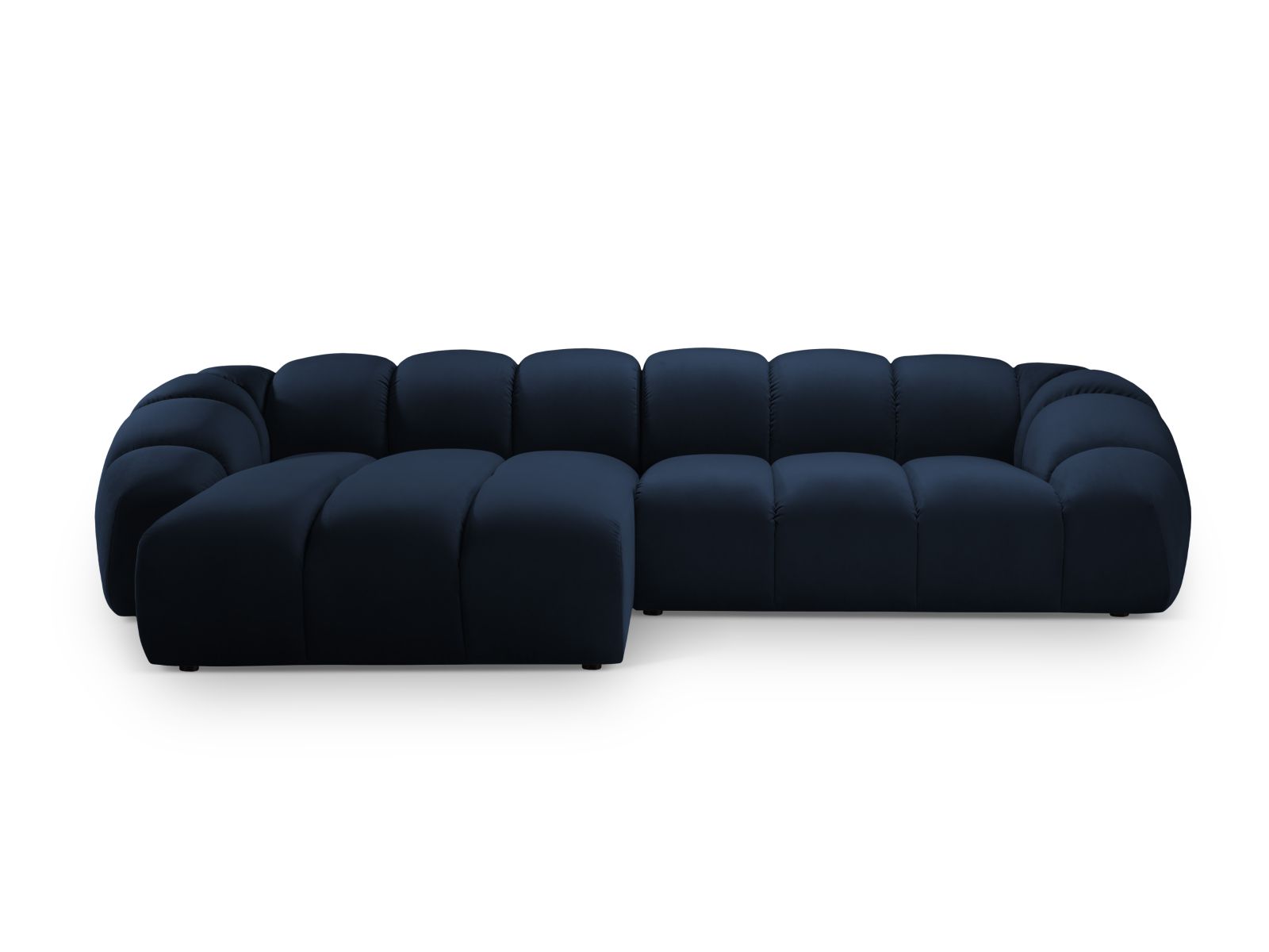 Velvet Left Corner Sofa, "Diana", 4 Seats, 334x182x72
