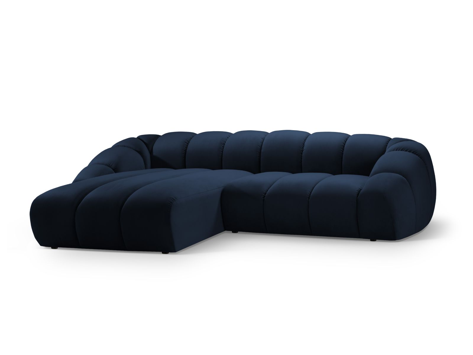 Velvet Left Corner Sofa, "Diana", 4 Seats, 334x182x72