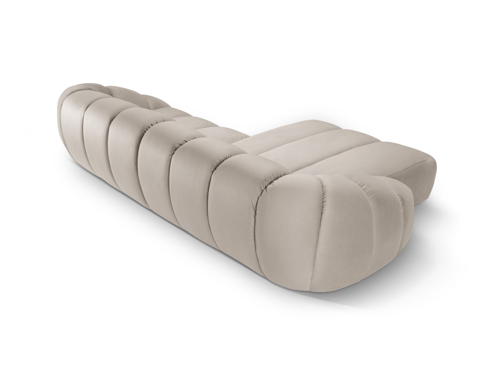 Velvet Left Corner Sofa, "Diana", 4 Seats, 334x182x72
