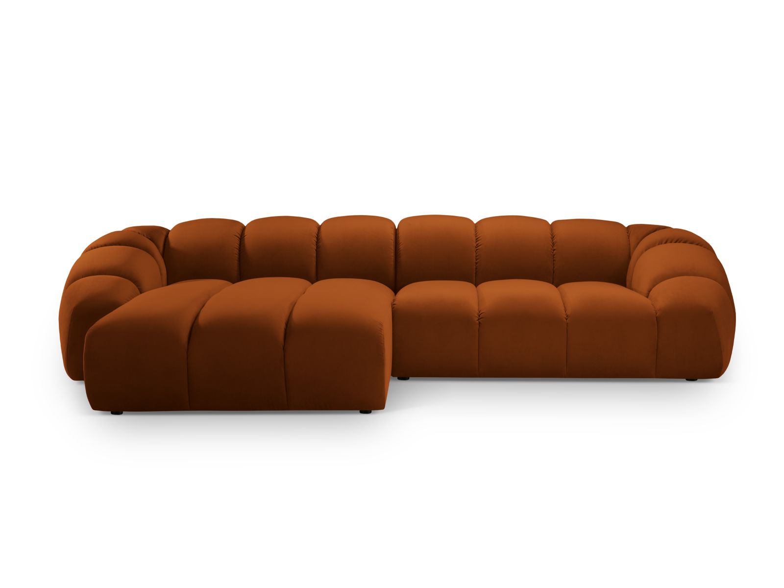 Velvet Left Corner Sofa, "Diana", 4 Seats, 334x182x72