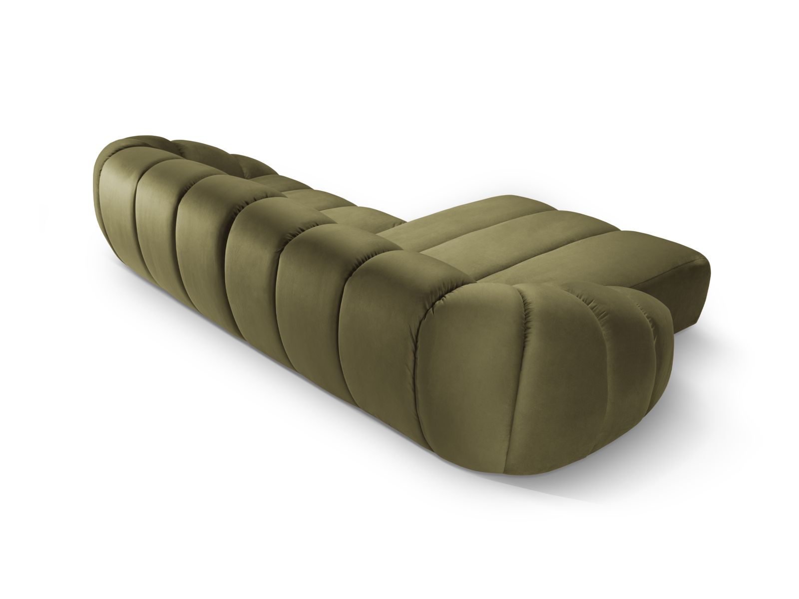 Velvet Left Corner Sofa, "Diana", 4 Seats, 334x182x72