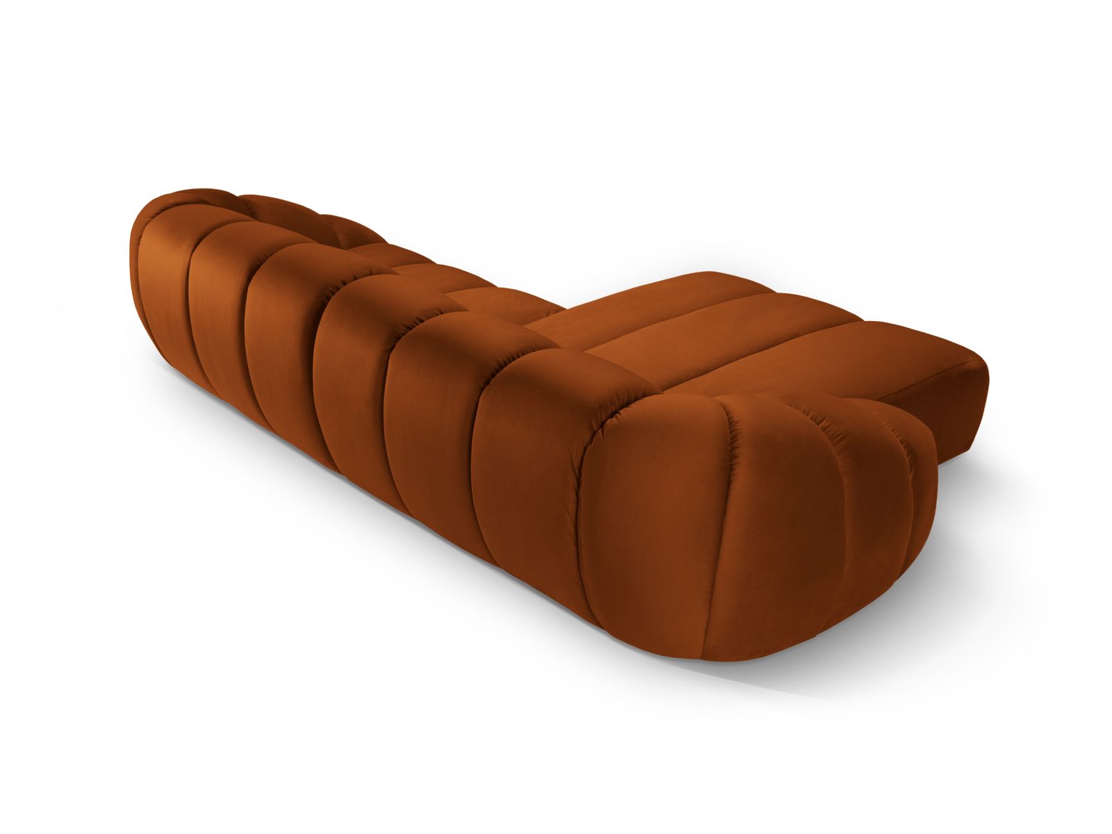 Velvet Left Corner Sofa, "Diana", 4 Seats, 334x182x72