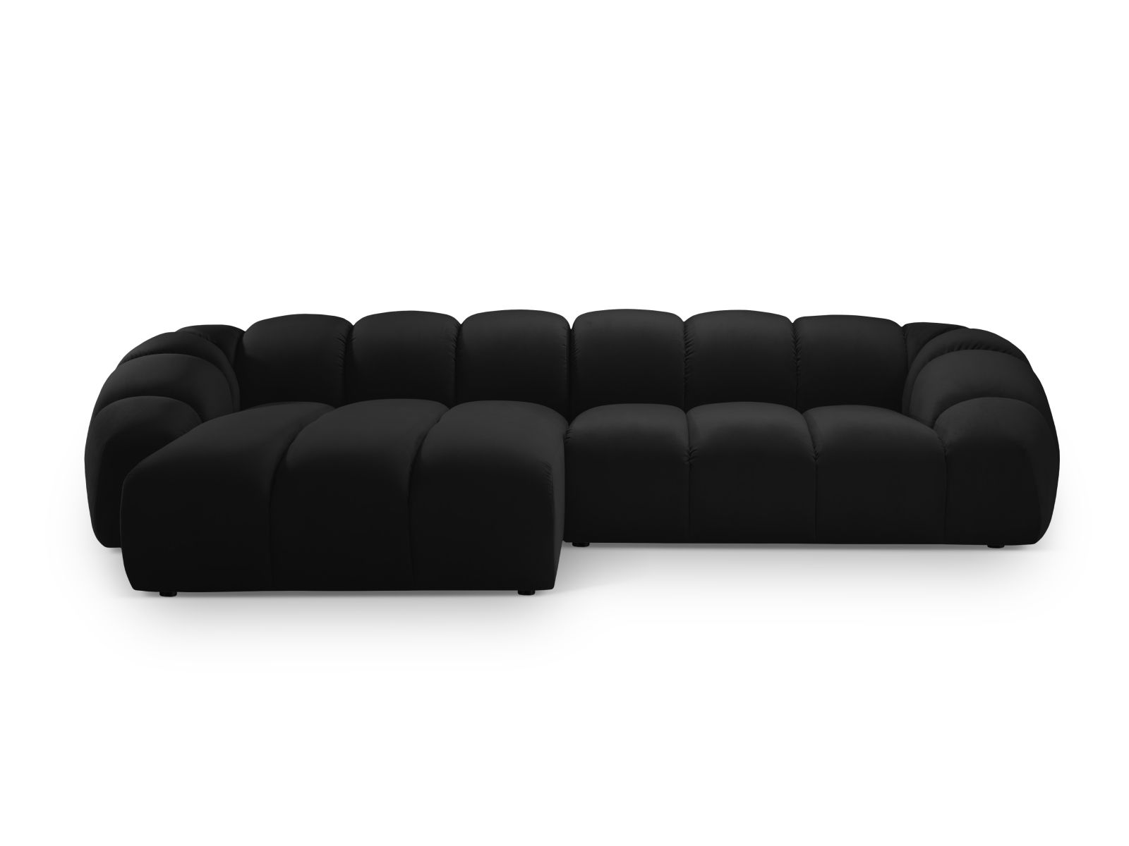 Velvet Left Corner Sofa, "Diana", 4 Seats, 334x182x72