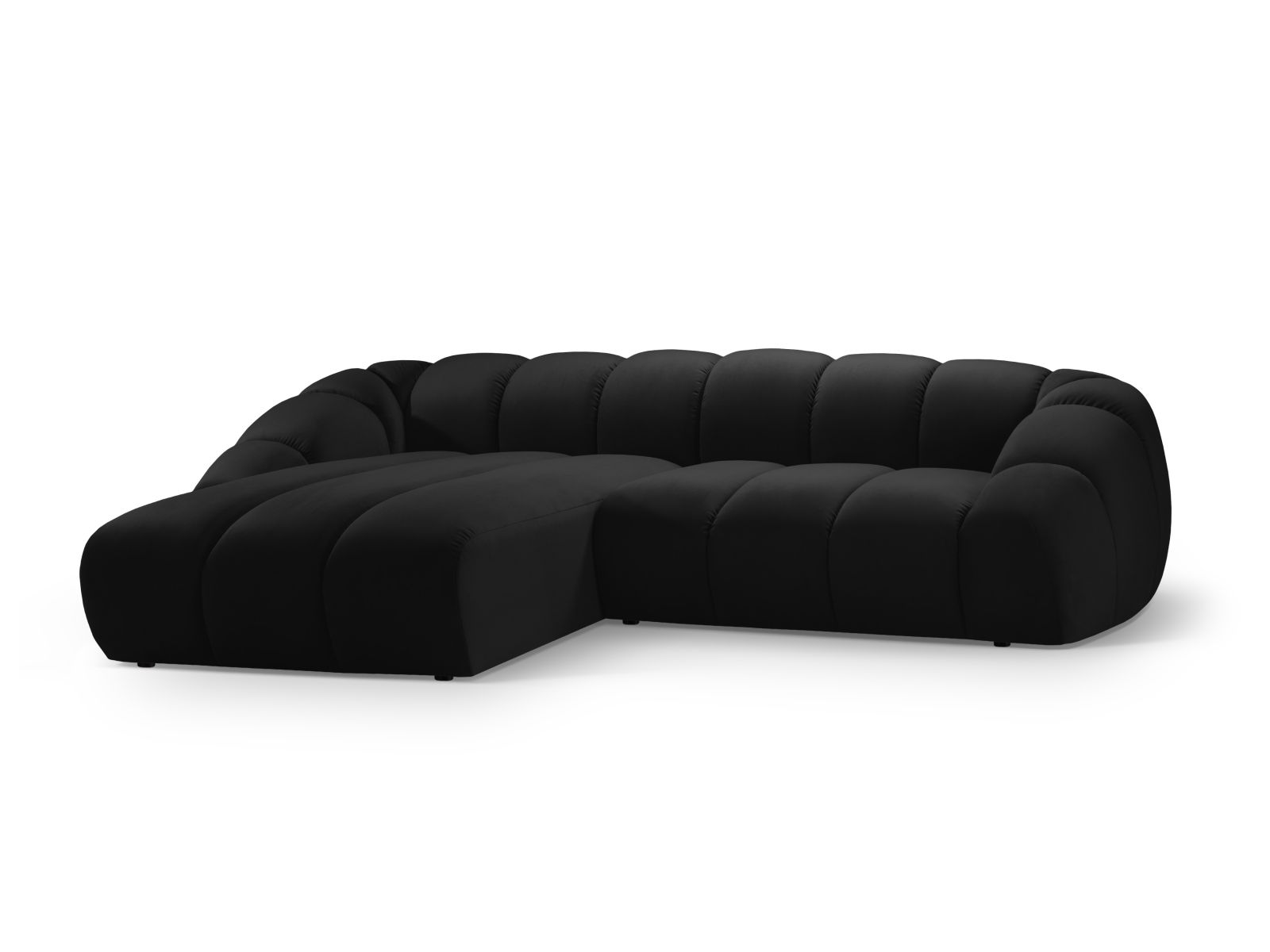 Velvet Left Corner Sofa, "Diana", 4 Seats, 334x182x72
