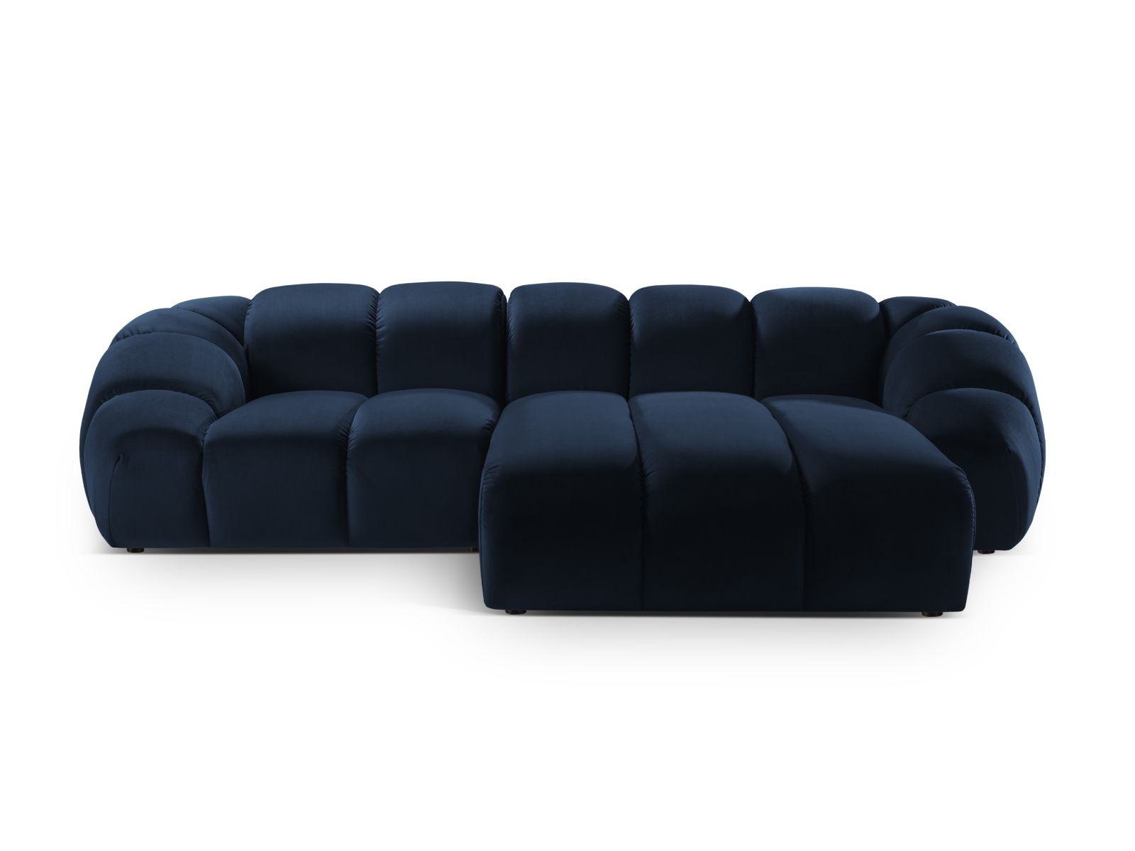 Velvet Right Corner Sofa, "Diana", 3 Seats, 294x182x72