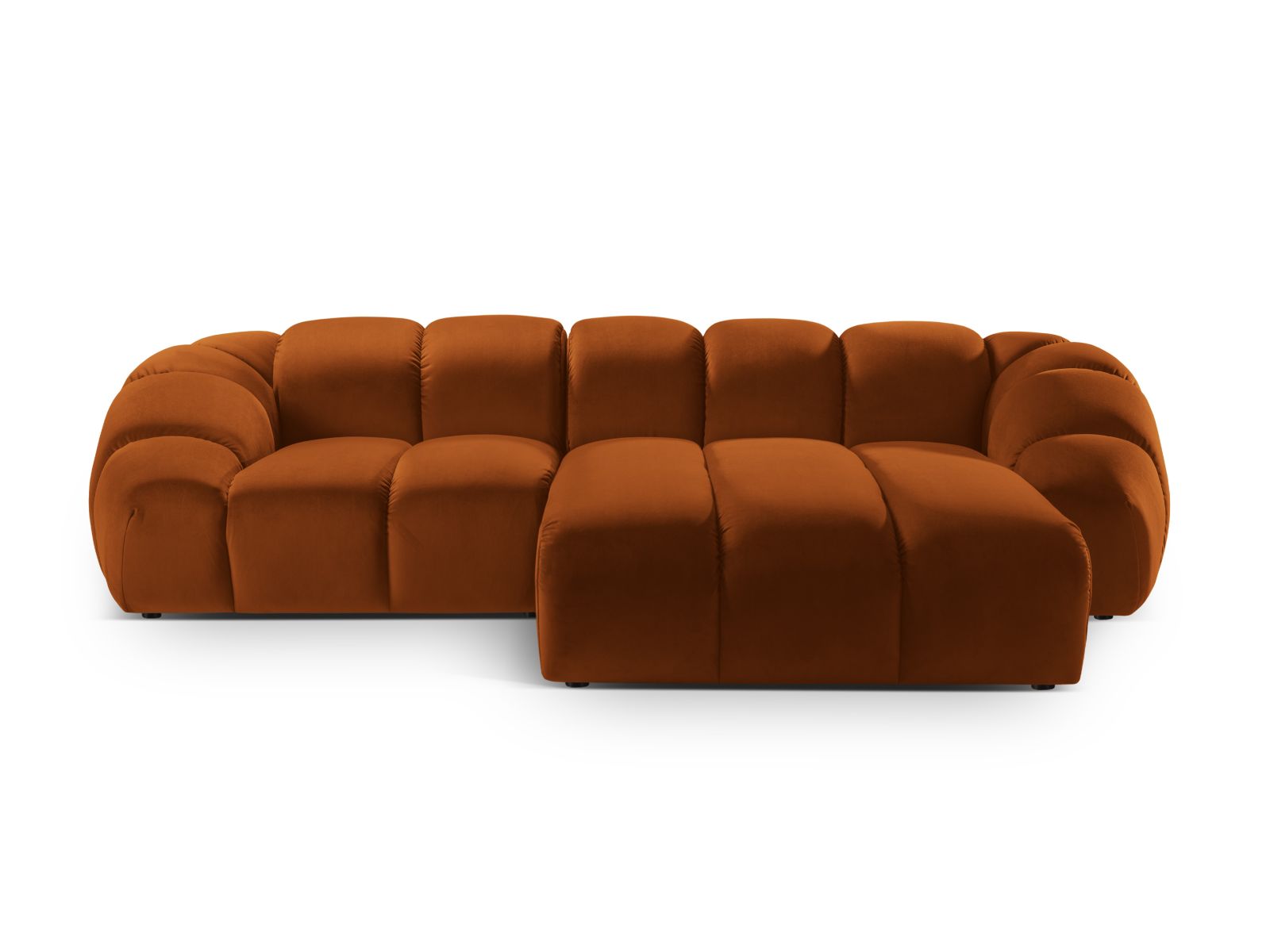 Velvet Right Corner Sofa, "Diana", 3 Seats, 294x182x72