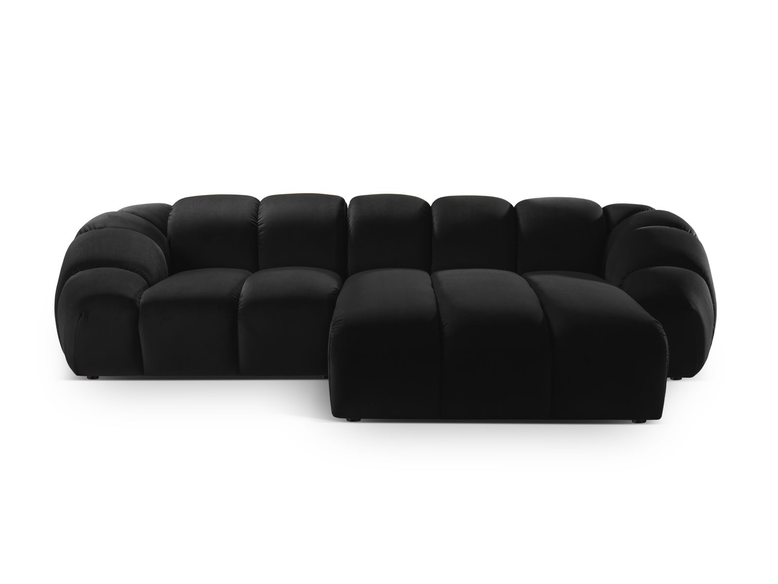 Velvet Right Corner Sofa, "Diana", 3 Seats, 294x182x72