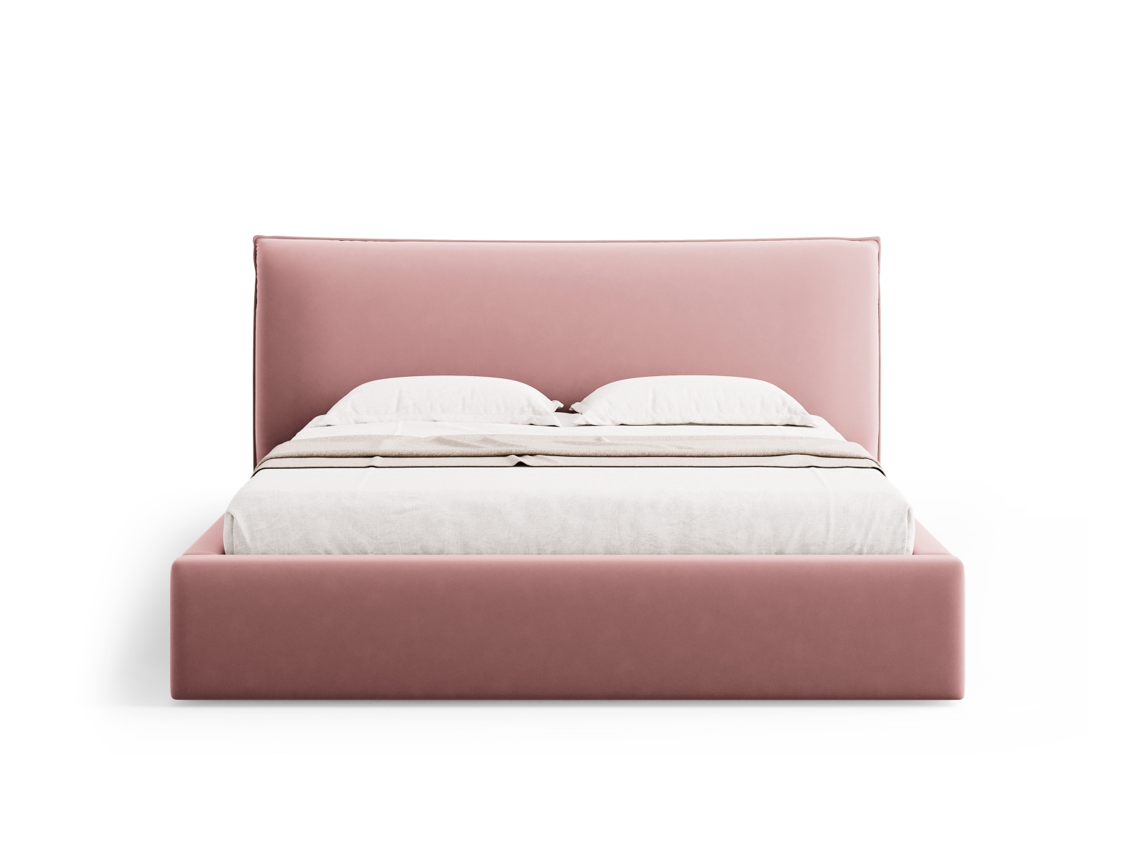 Velvet Storage Bed With Headboard, "Kaelle", 220x223x111