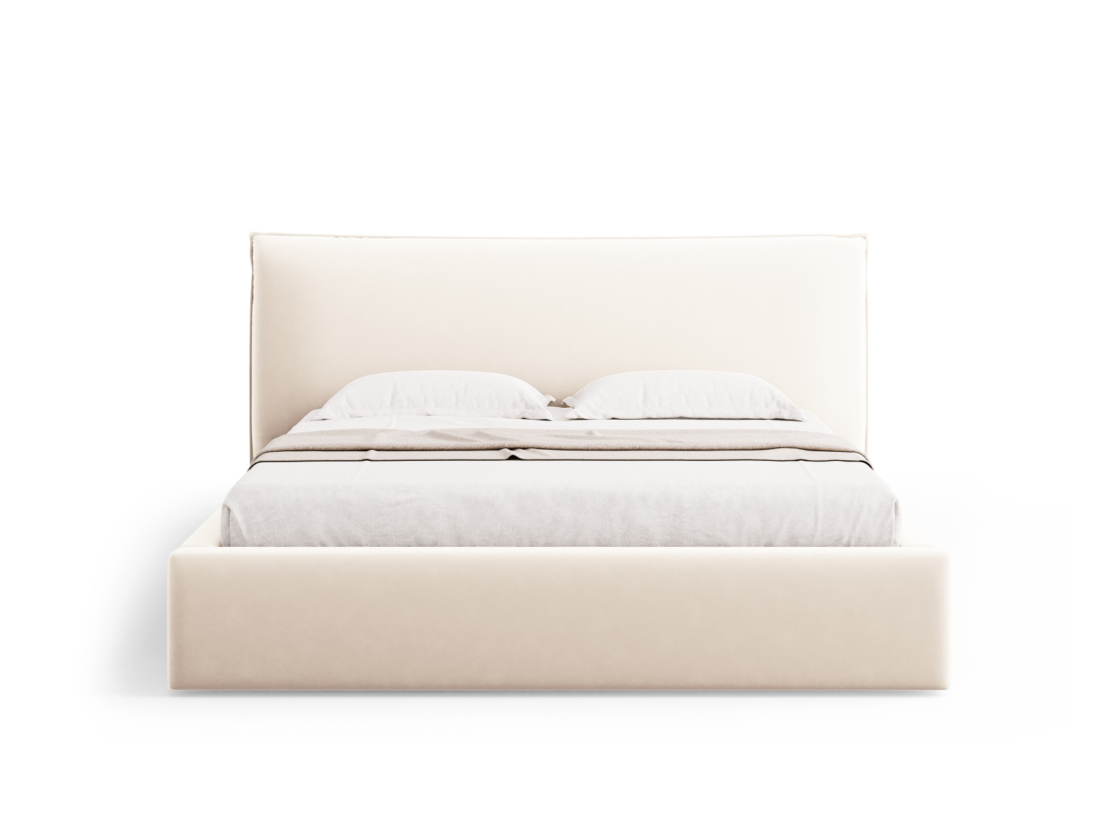 Velvet Storage Bed With Headboard, "Kaelle", 220x223x111