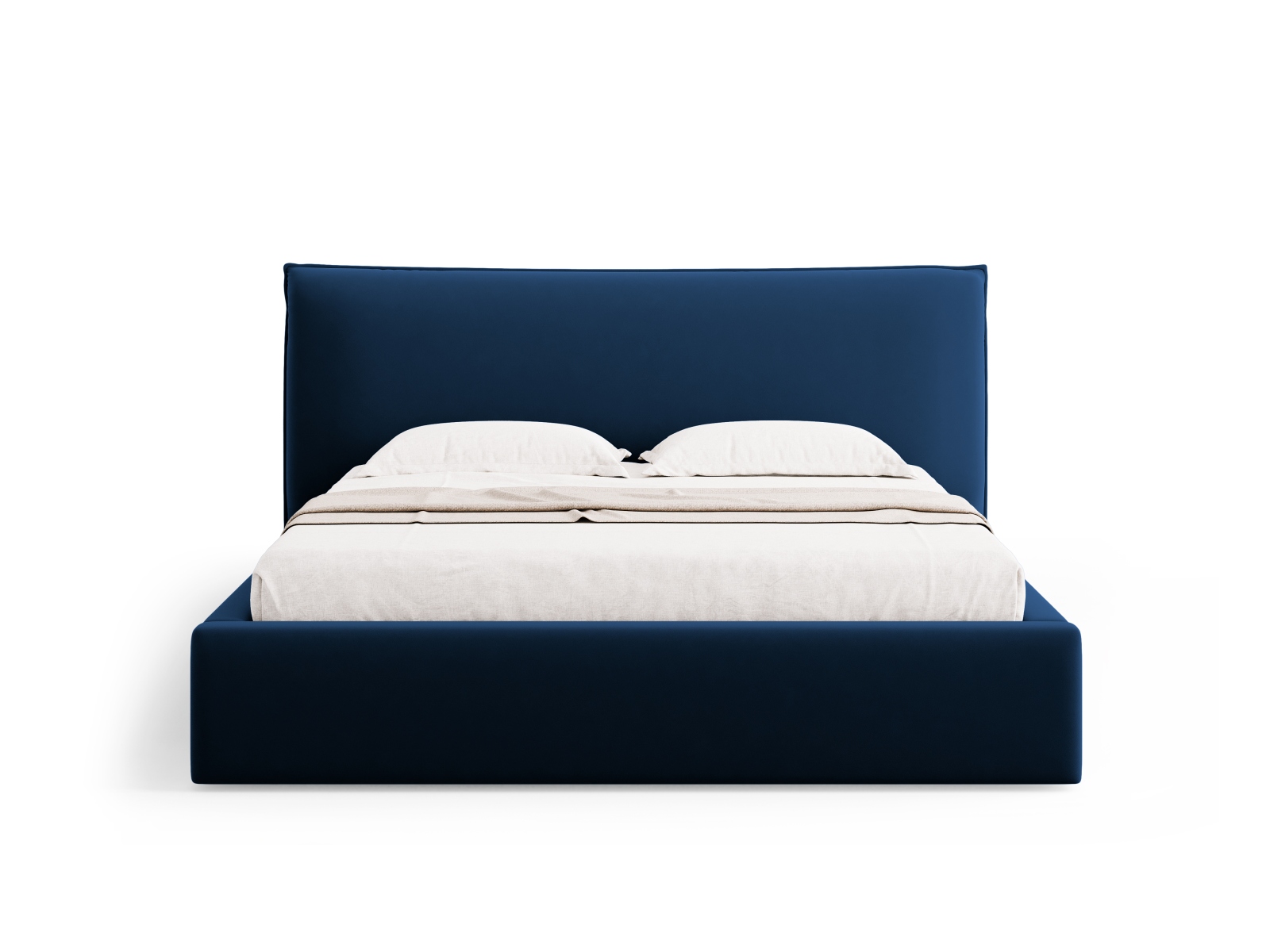 Velvet Storage Bed With Headboard, "Kaelle", 220x223x111