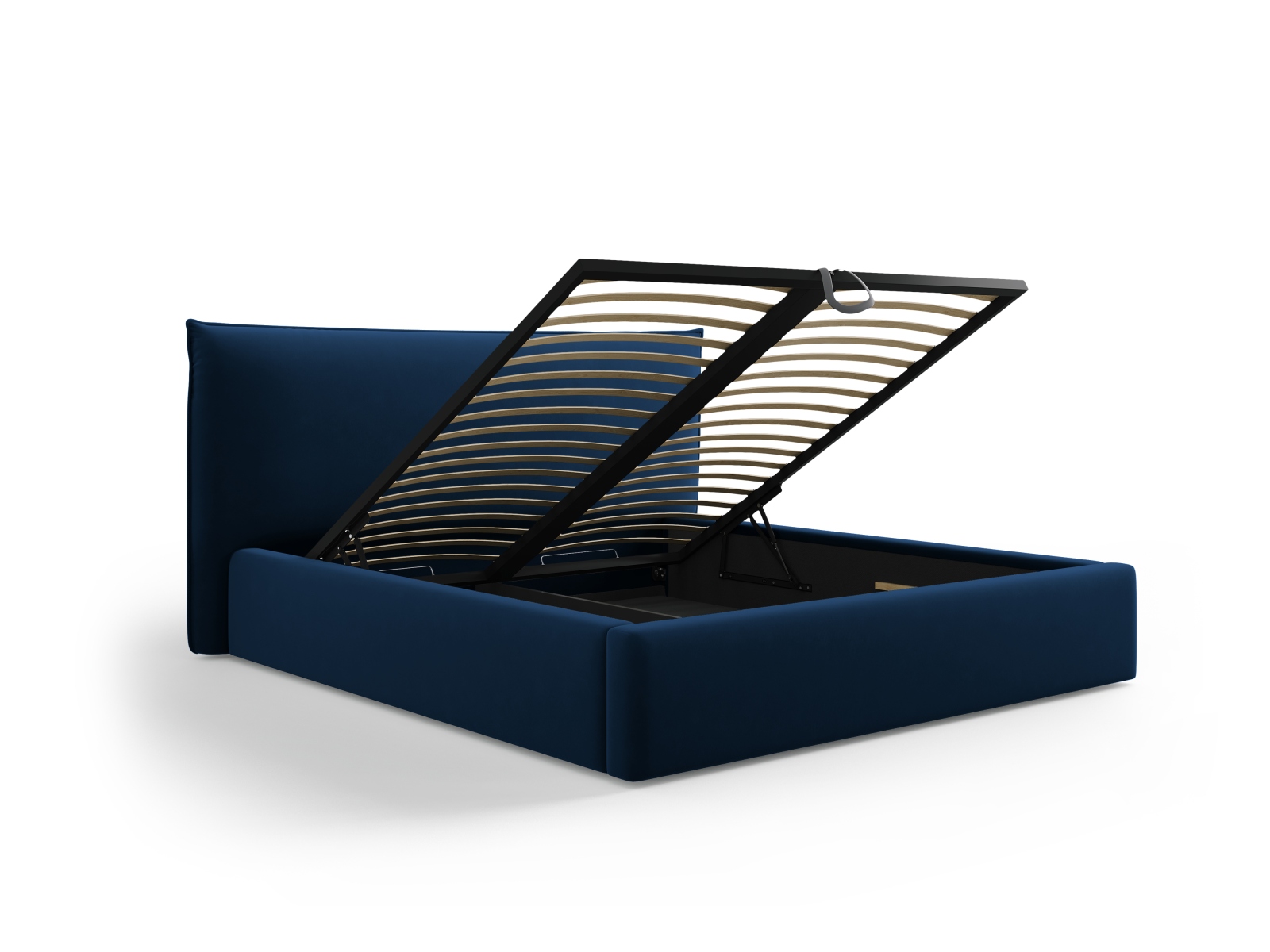 Velvet Storage Bed With Headboard, "Kaelle", 220x223x111