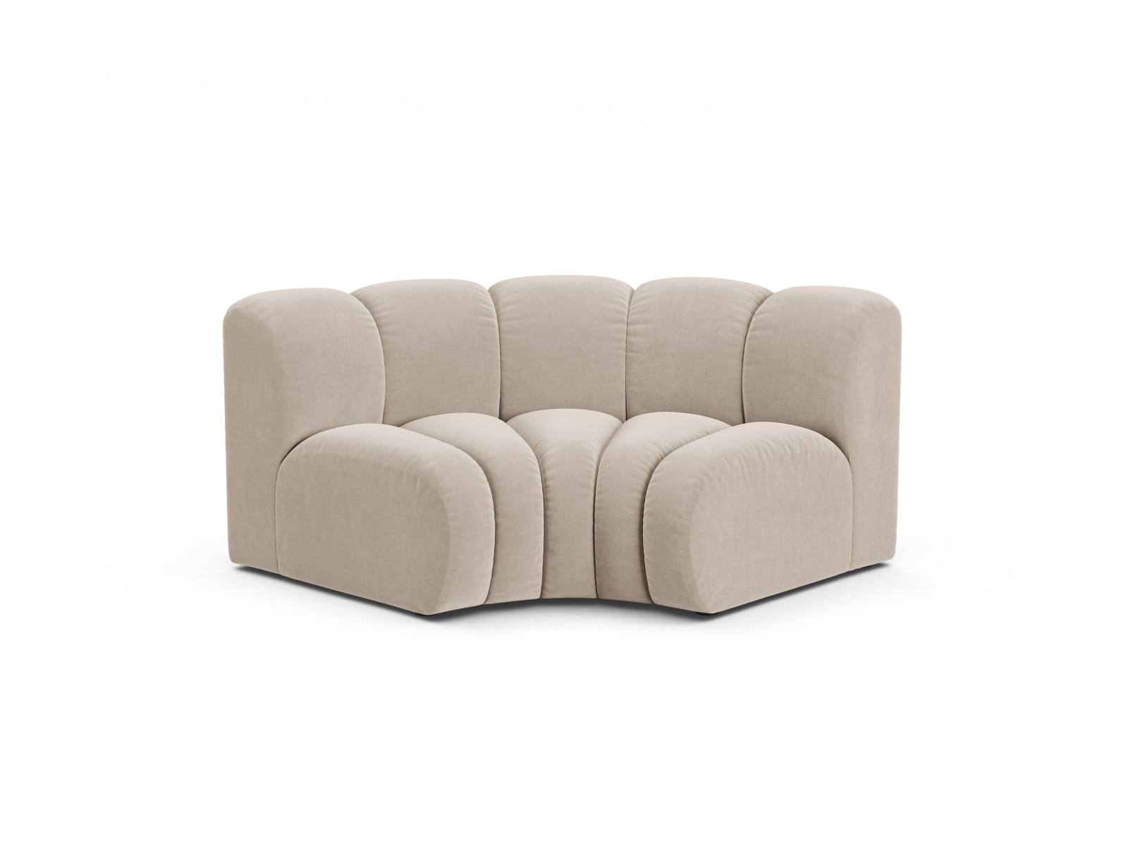 Velvet Modul Corner, "Lupine", 1 Seat, 185x95x70